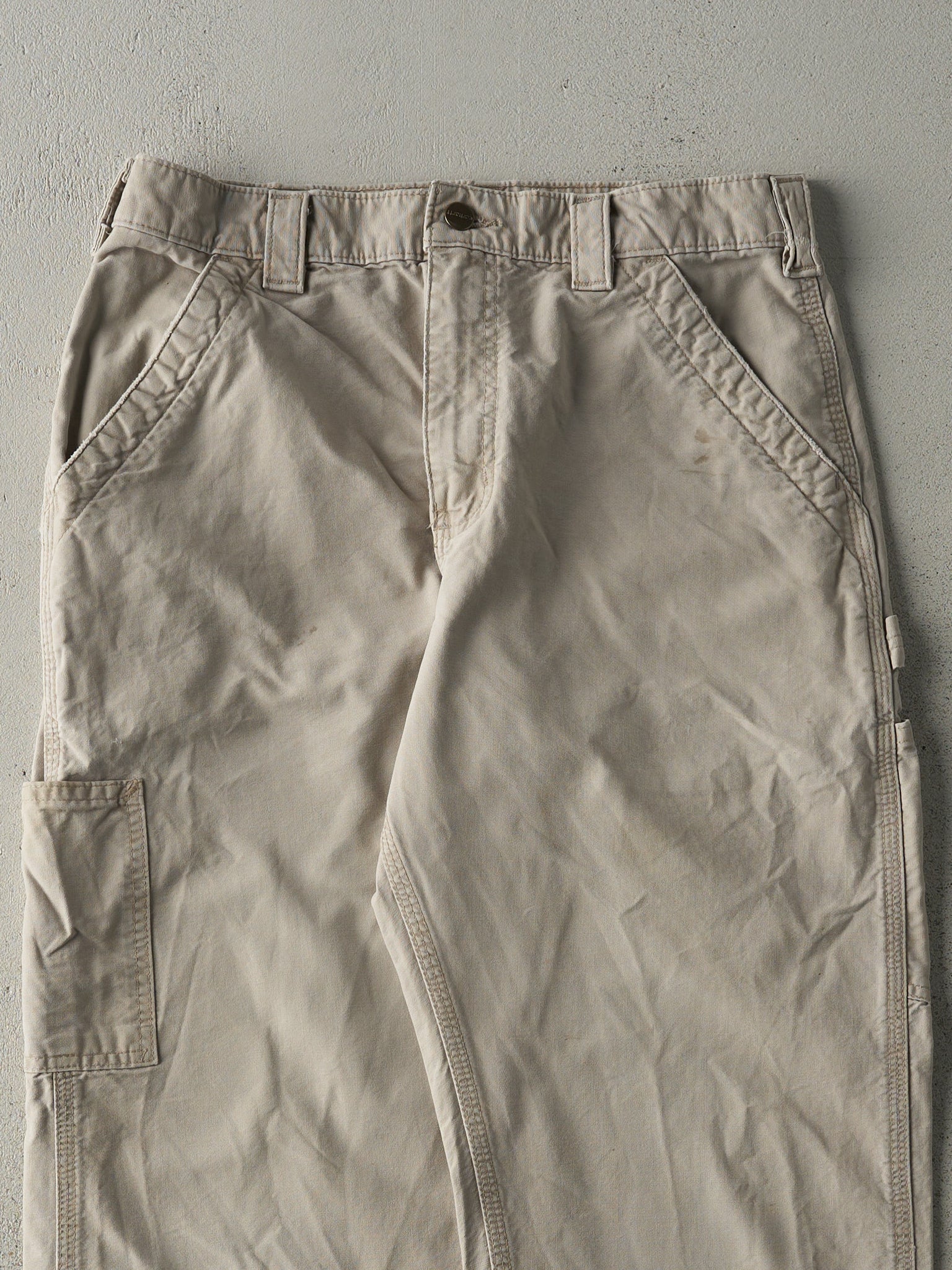 Vintage Y2K Light Beige Carhartt Light Weight Carpenter Pants (31x29.5)