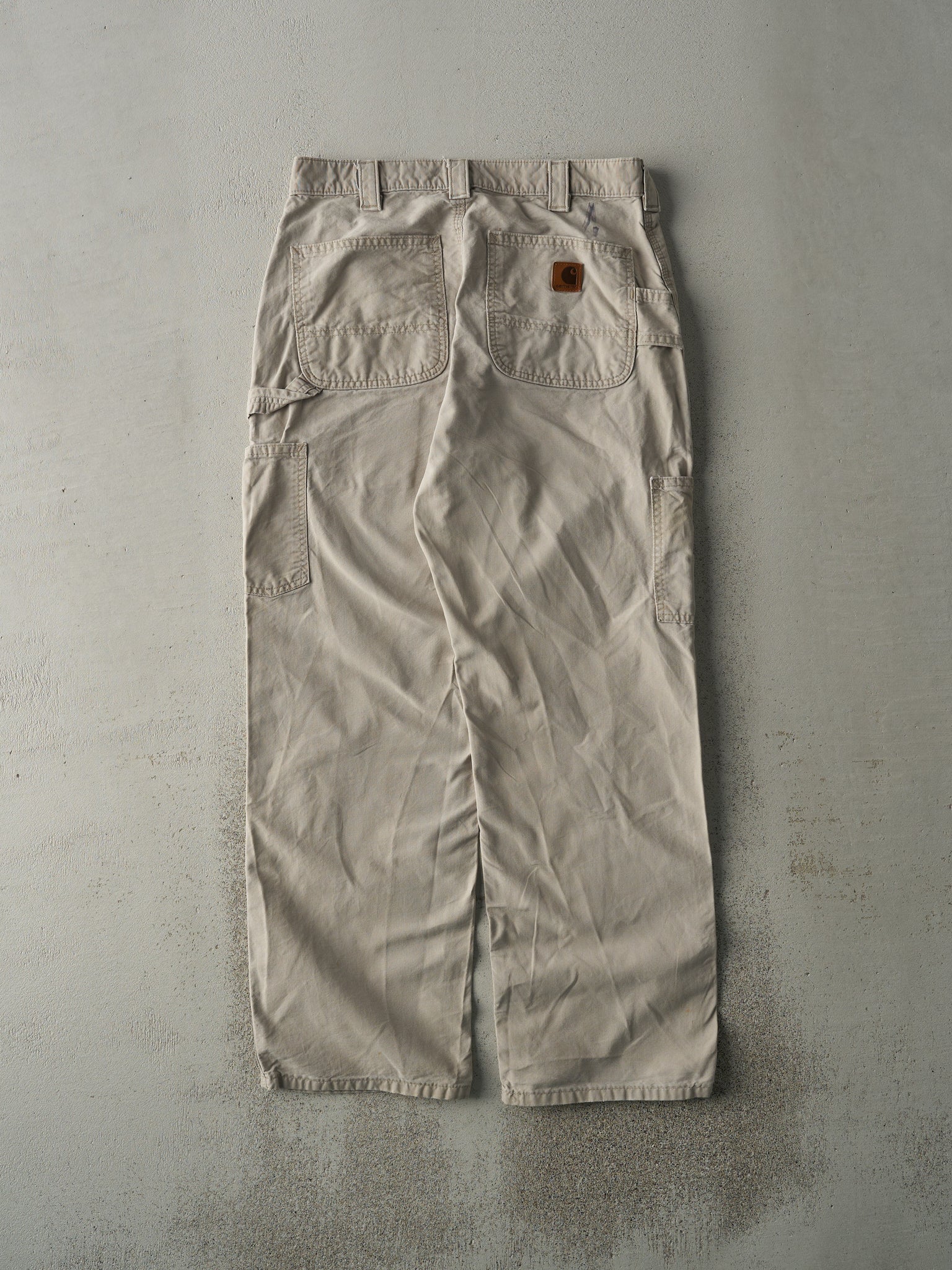 Vintage Y2K Light Beige Carhartt Light Weight Carpenter Pants (31x29.5)