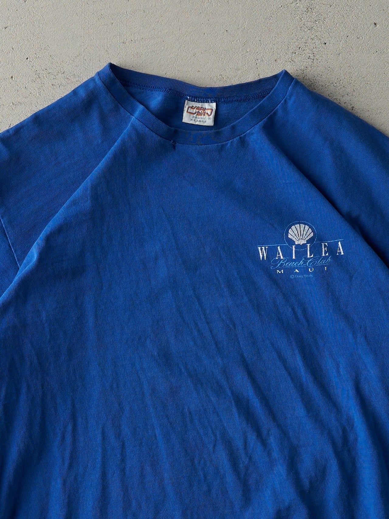 Vintage 90s Blue Wailea Beach Club Maui Single Stitch Tee (M)