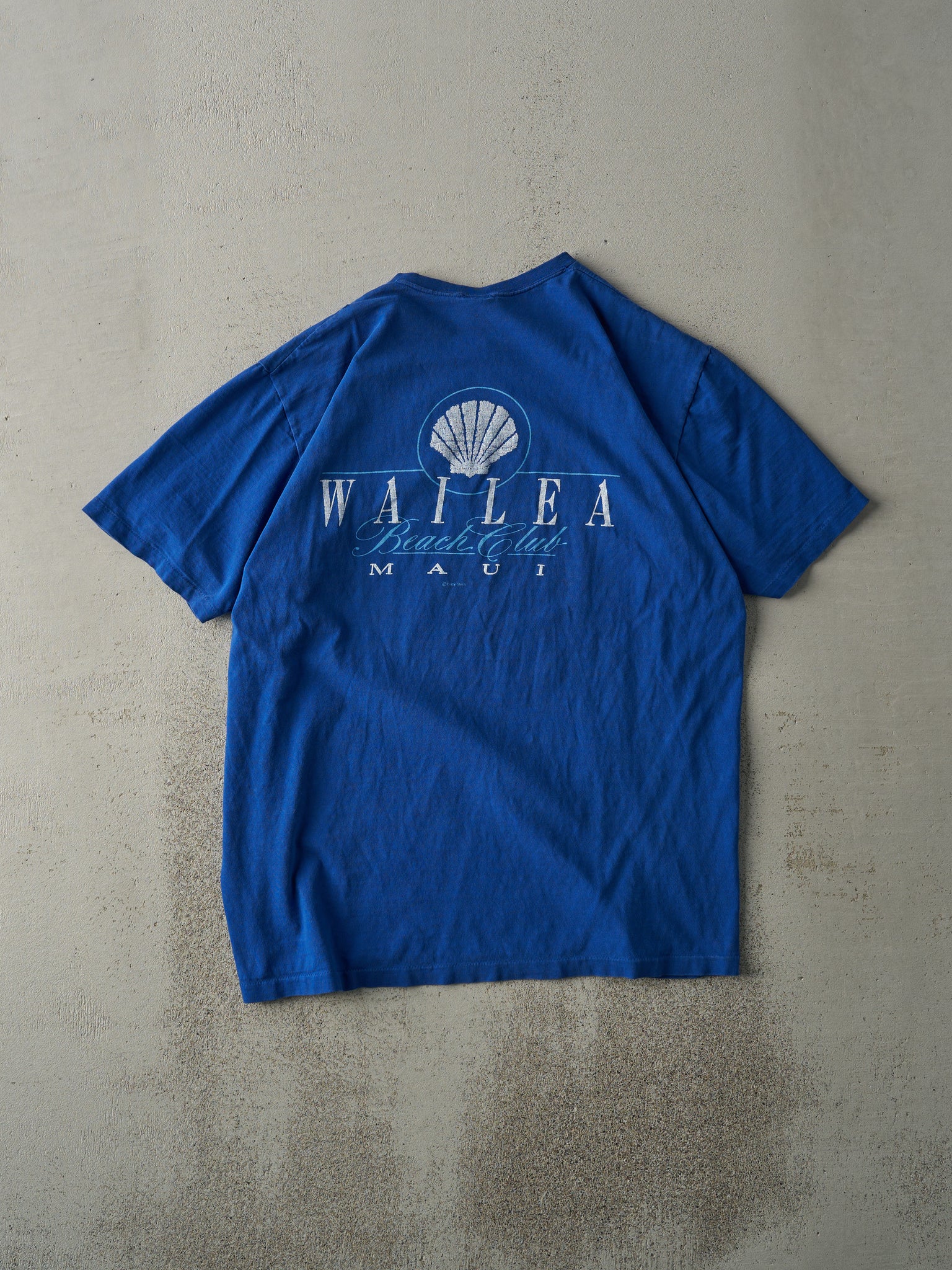 Vintage 90s Blue Wailea Beach Club Maui Single Stitch Tee (M)