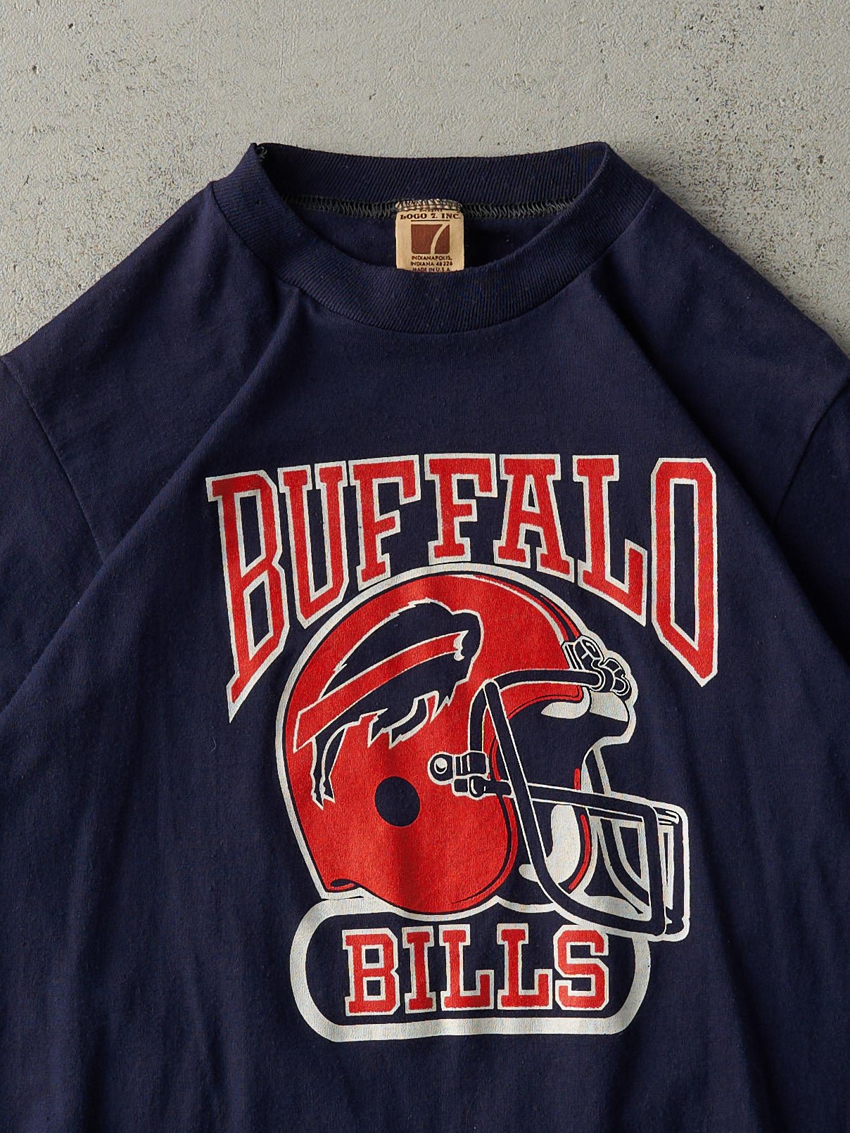 Vintage 80s Navy Buffalo Bills Single Stitch Tee (XS)