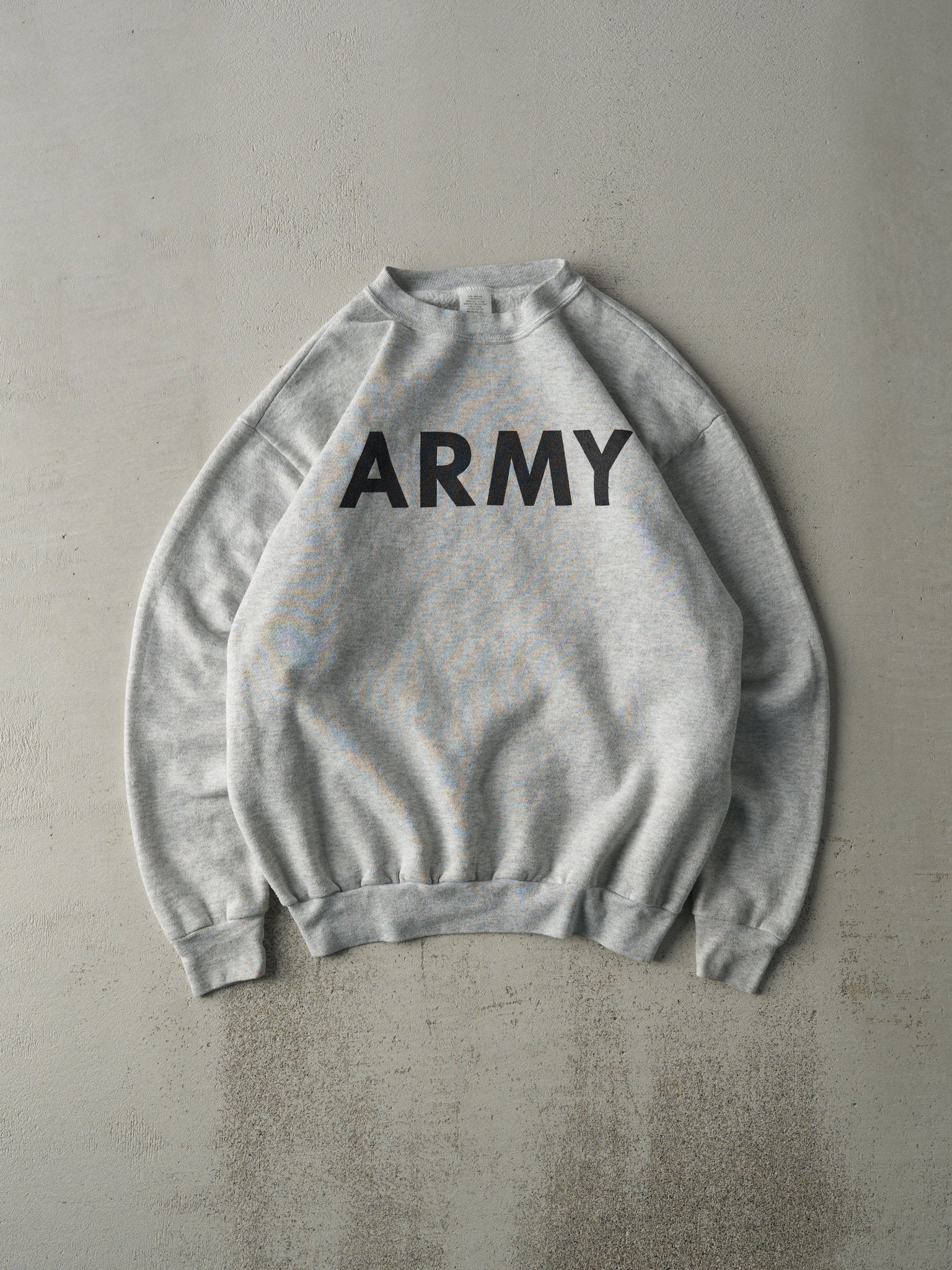 Vintage 90s Light Grey Army Crewneck (L)