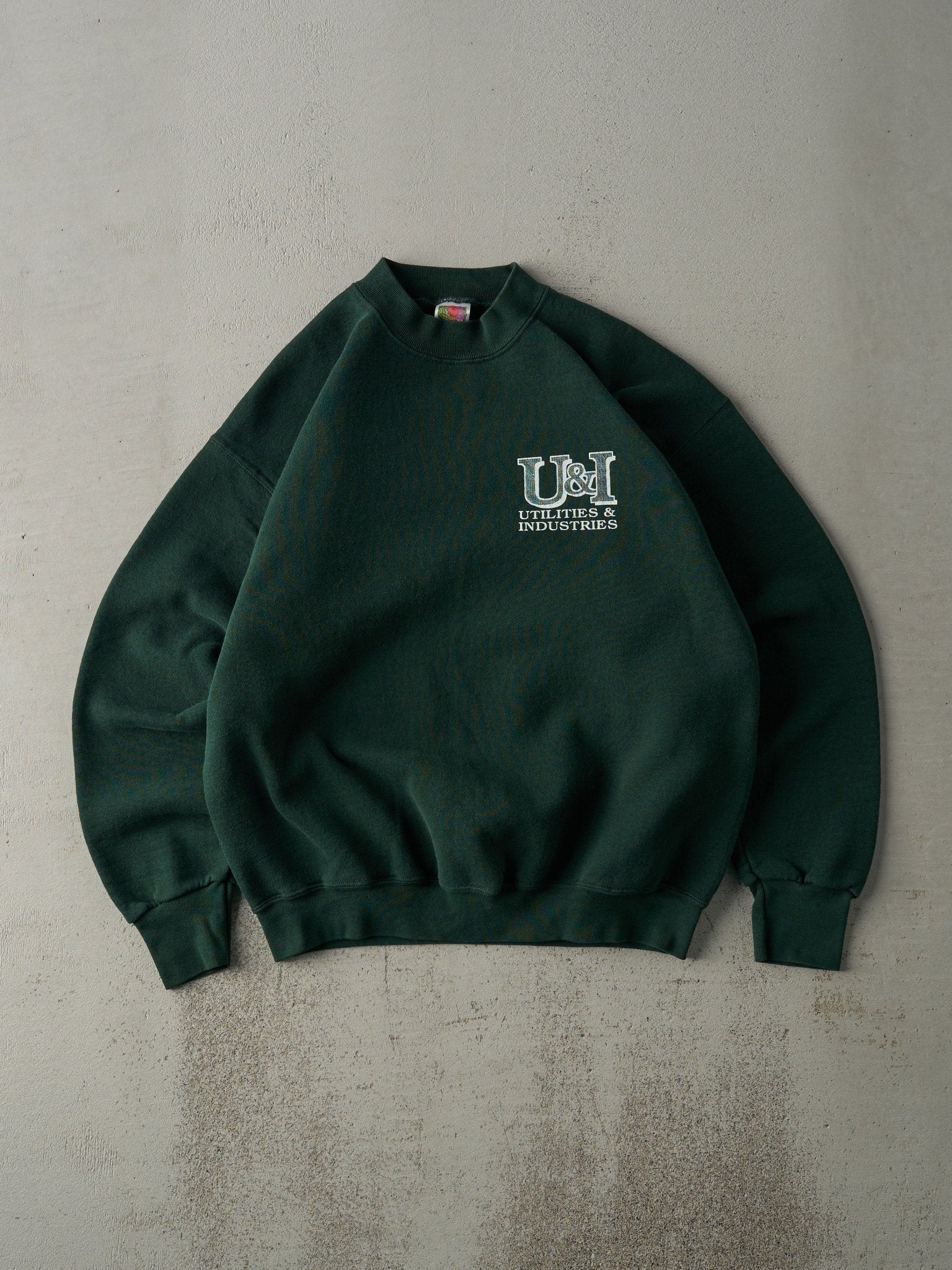 Vintage 90s Forest Green Utilities & Industries Crewneck (L)