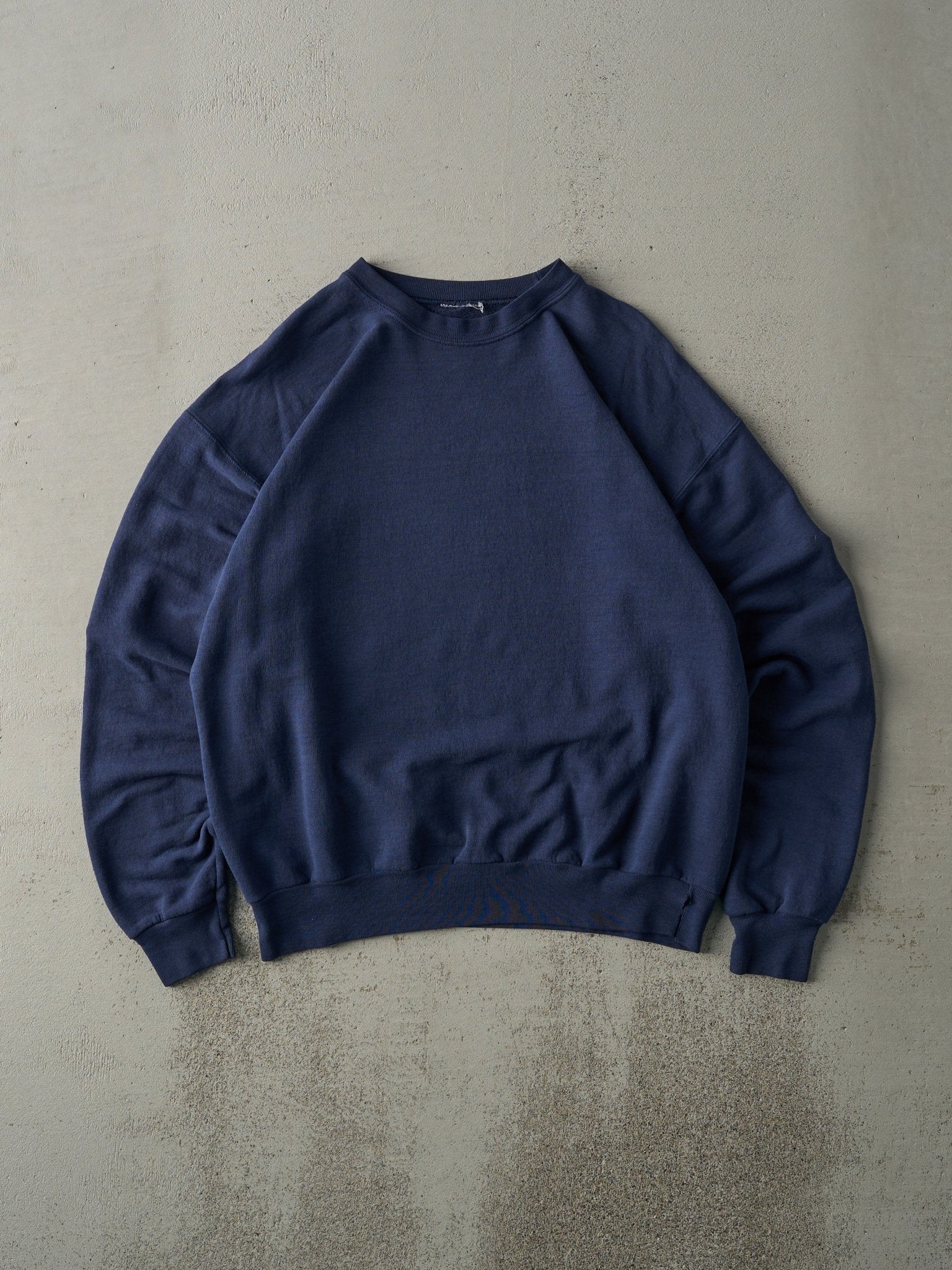 Vintage 90s Navy Blue Blank Crewneck (M)