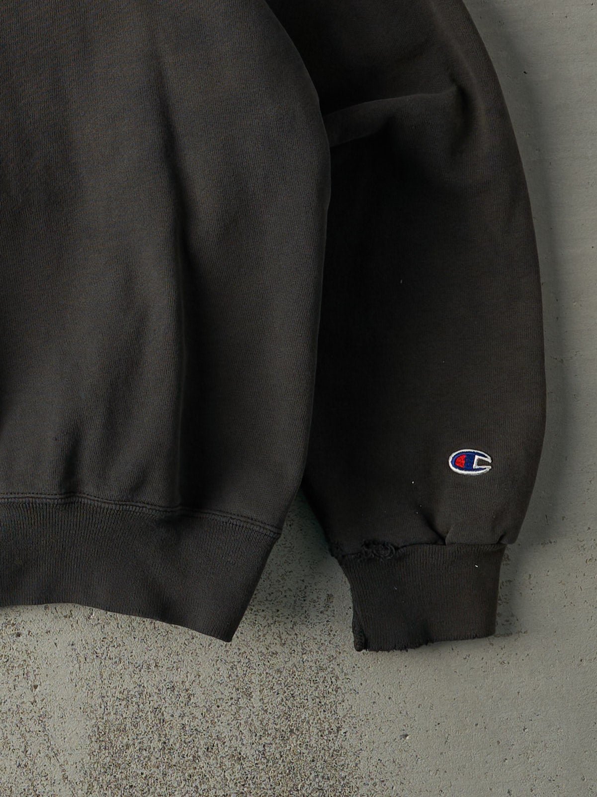 Vintage 90s Faded Black Champion Logo Crewneck (L)