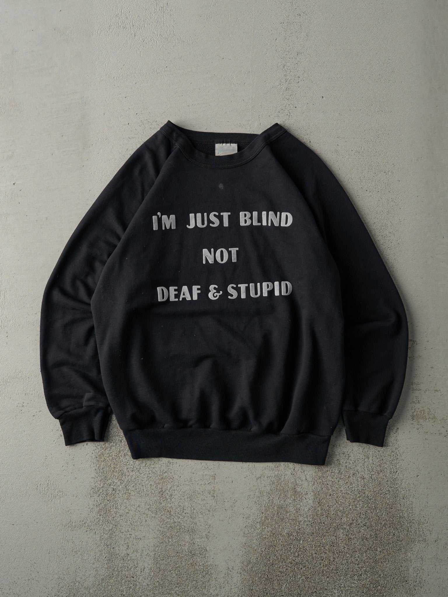 Vintage 80s Black "I'm Just Blind" Crewneck (M)