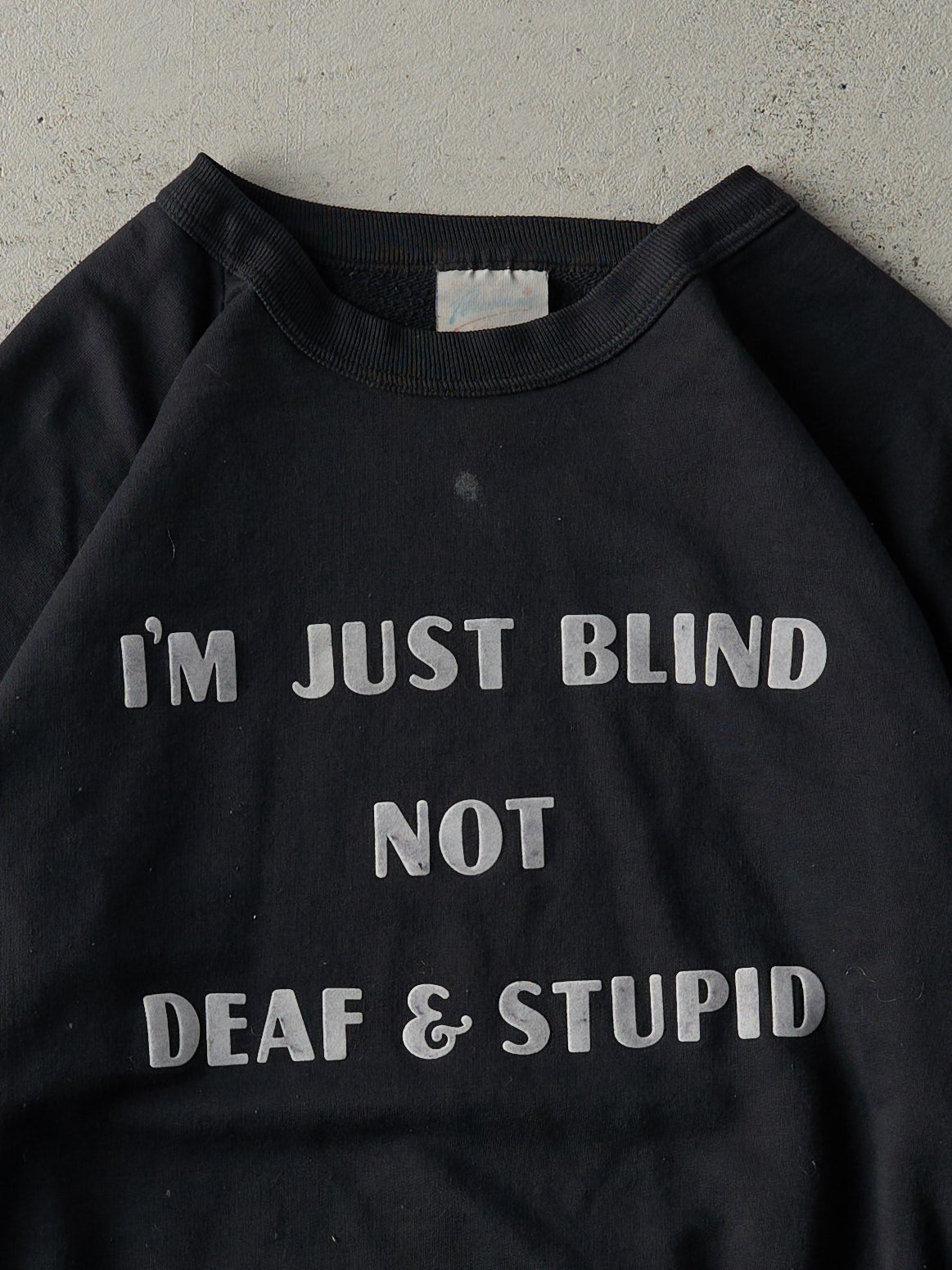 Vintage 80s Black "I'm Just Blind" Crewneck (M)