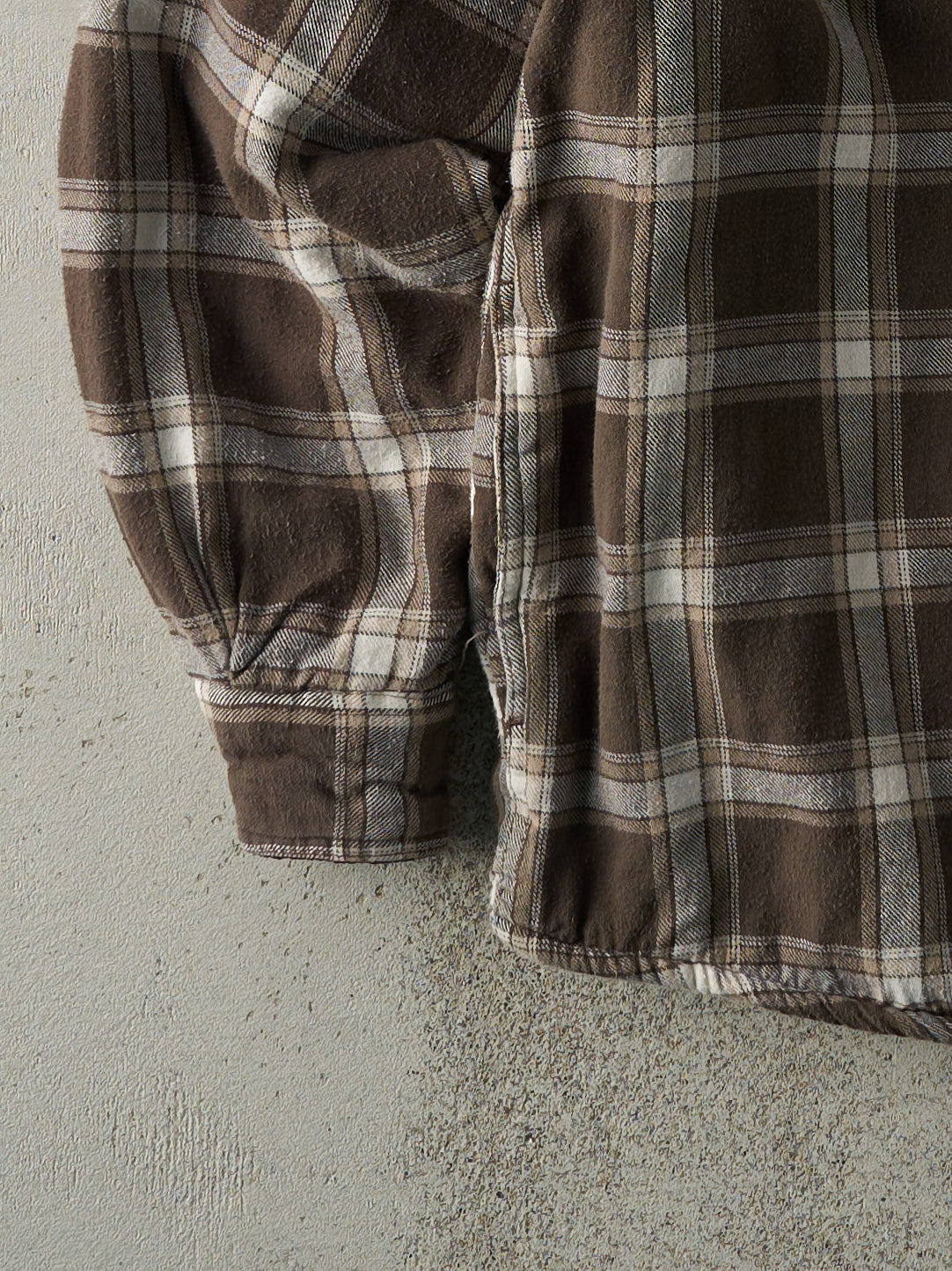 Vintage Y2K Brown Sherpa Lined Wrangler Flannel Button Up Jacket (M)
