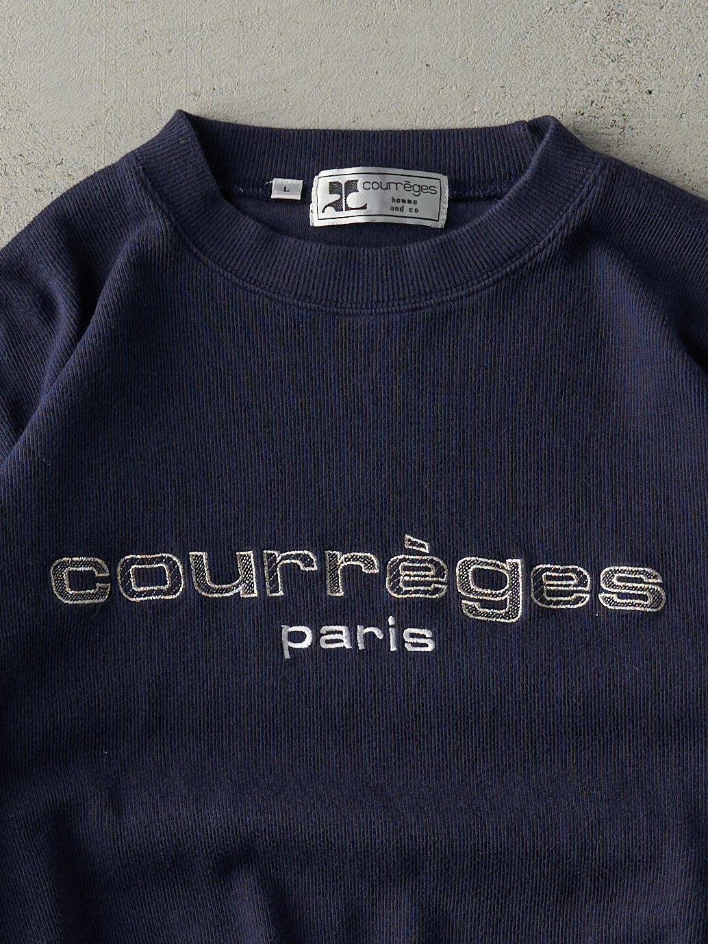 Vintage 90s Navy Blue Knit Crewneck (M)