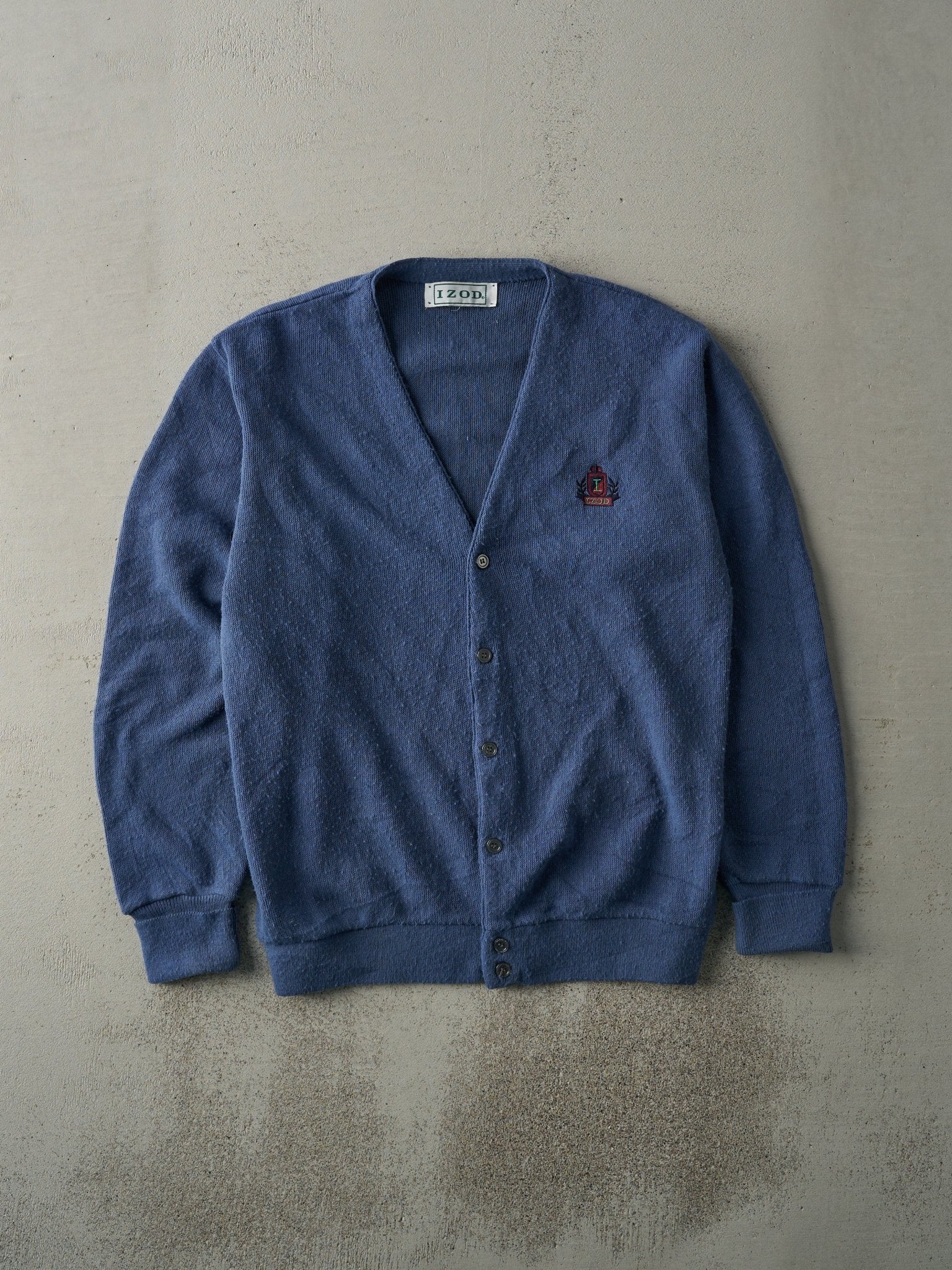Vintage 90s Slate Blue Izod Knit Cardigan (M)