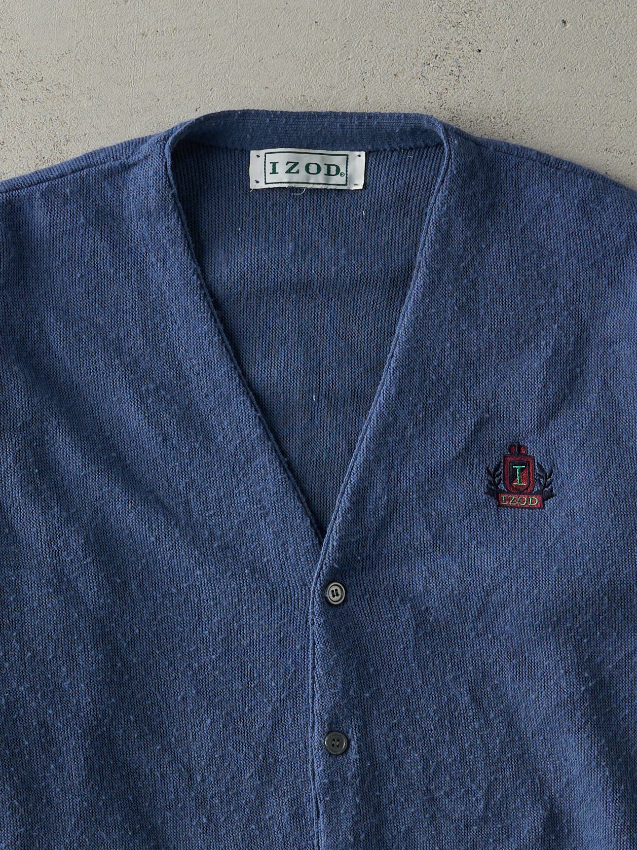 Vintage 90s Slate Blue Izod Knit Cardigan (M)