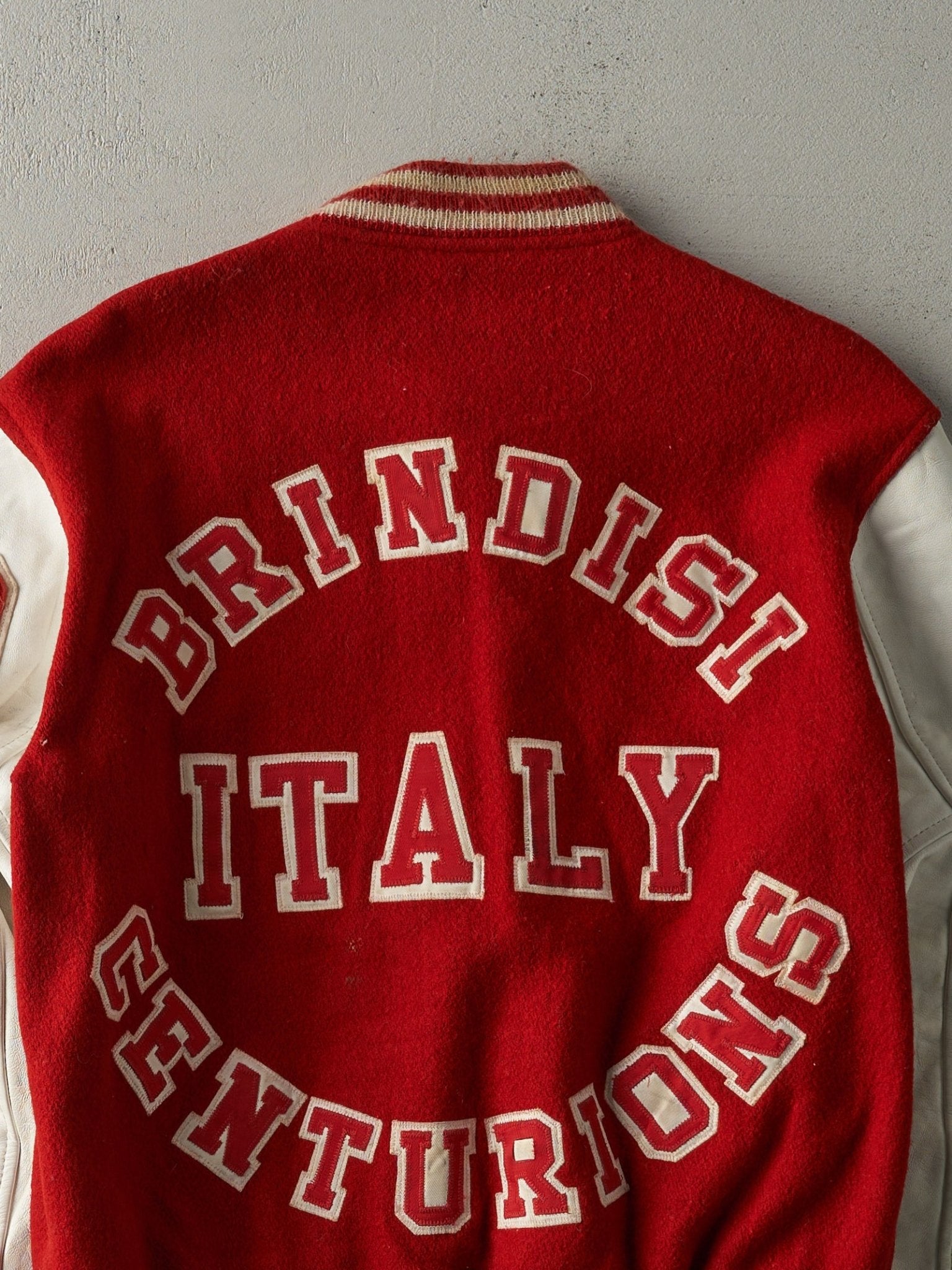 Vintage 90s Red and White Letterman Jacket (S/M)