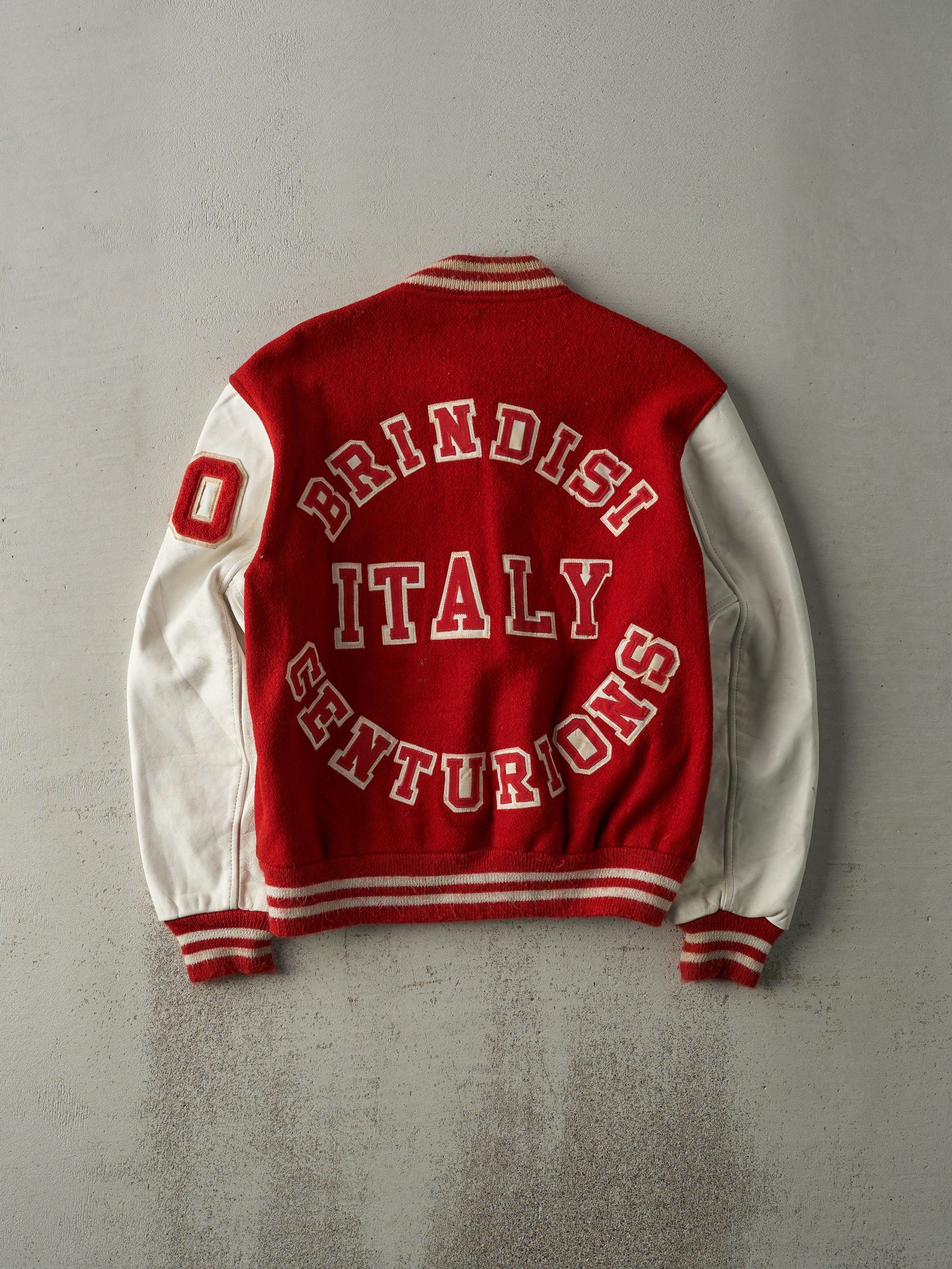 Vintage 90s Red and White Letterman Jacket (S/M)