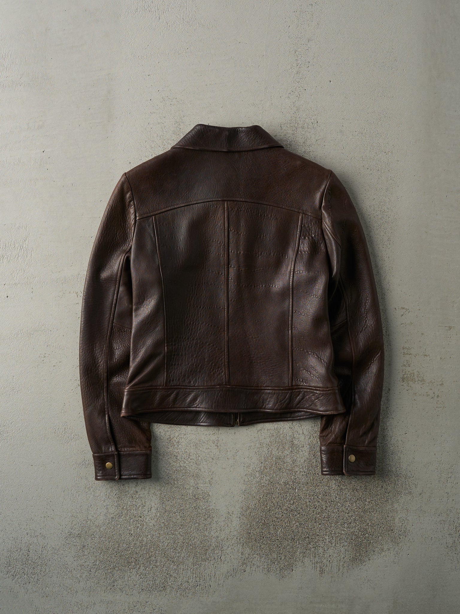 Vintage Y2K Brown Danier Soft Cropped Leather Jacket (XS)