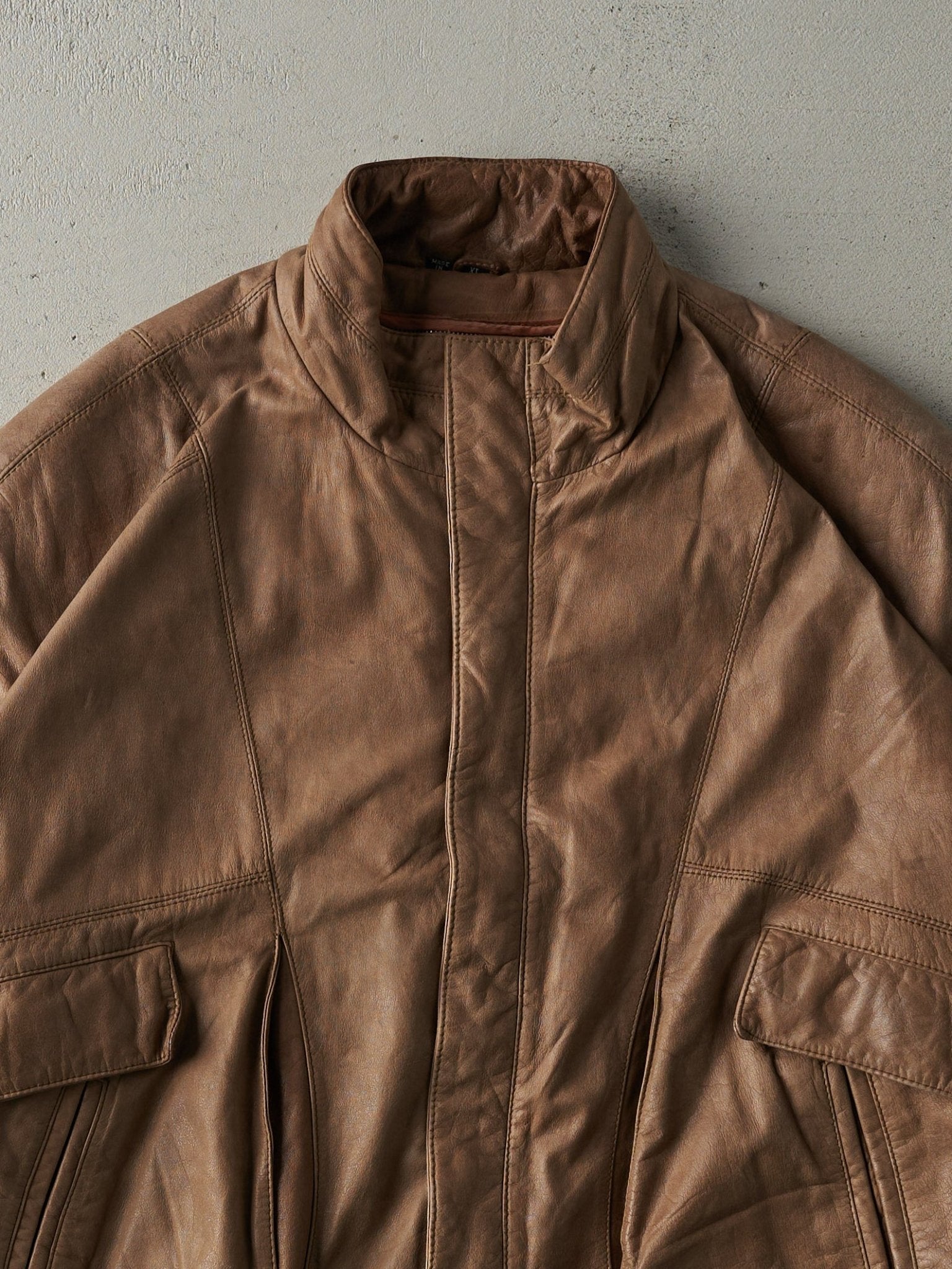 Vintage 80s Brown Georgetown Leather Design Soft Leather Bomber