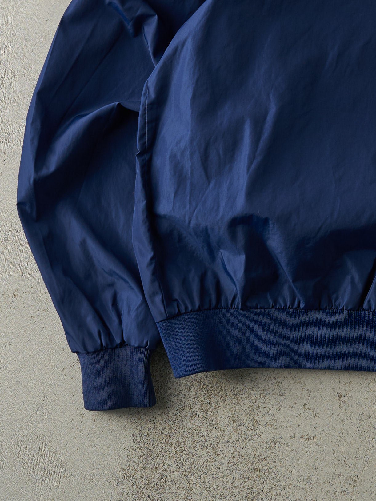 Vintage 80s Navy Eddie Bauer Quarter Button Nylon Bomber Jacket (M)