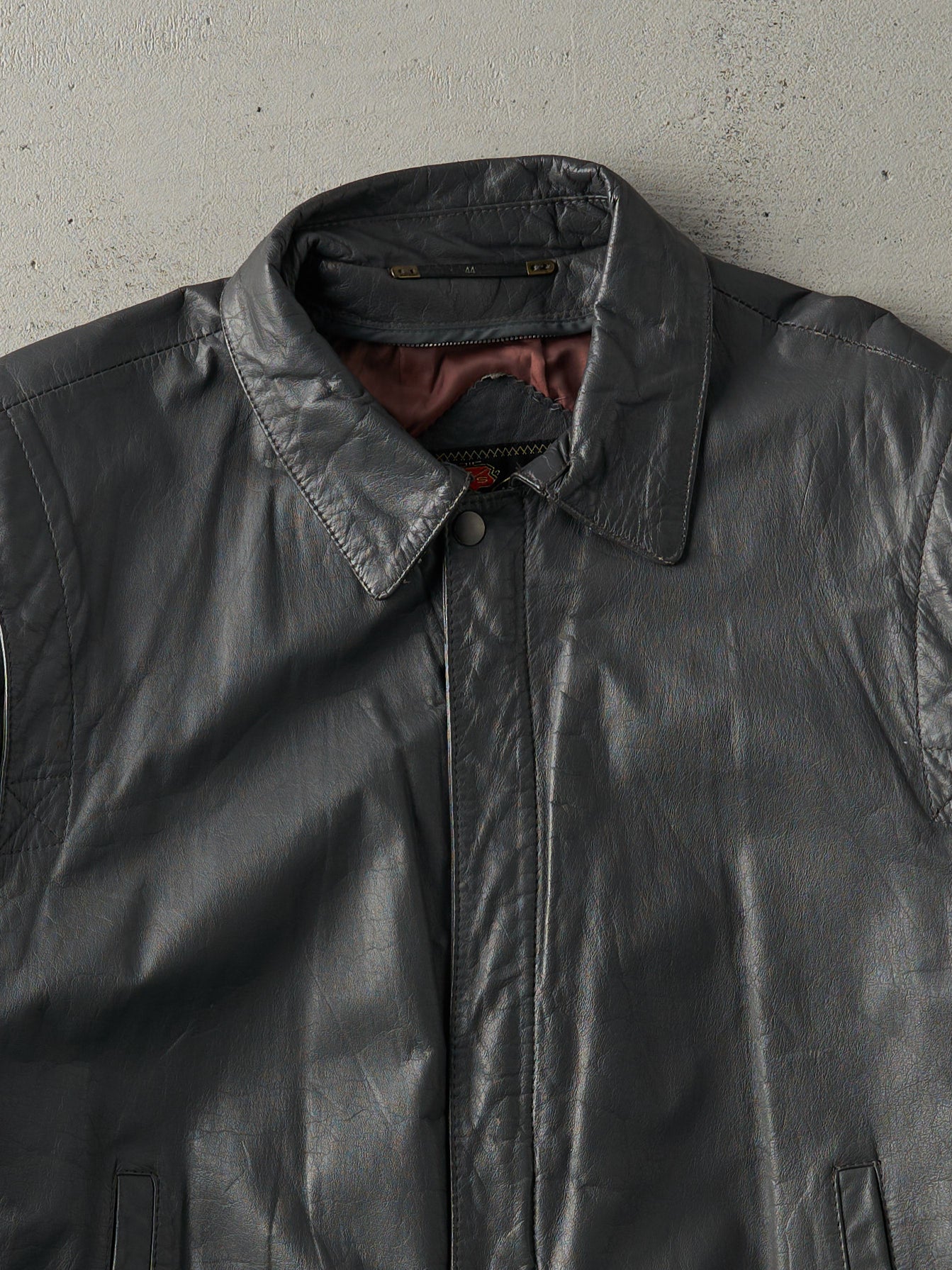 Vintage 80s Grey Reed Sportswear Leather Jacket (M)