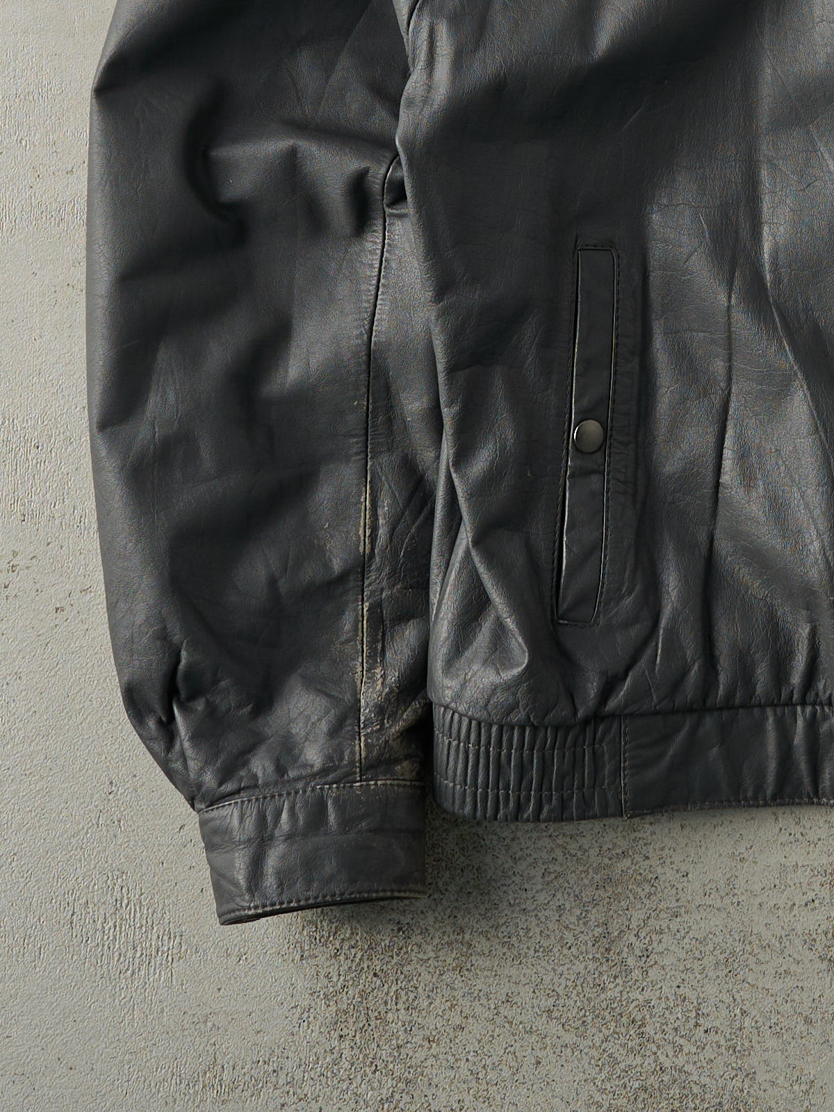 Vintage 80s Grey Reed Sportswear Leather Jacket (M)