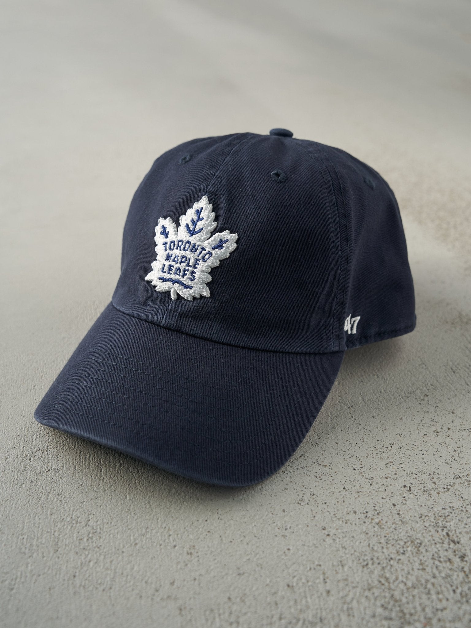 Vintage Y2K Navy Blue Toronto Maple Leafs Embroidered Strapback Hat