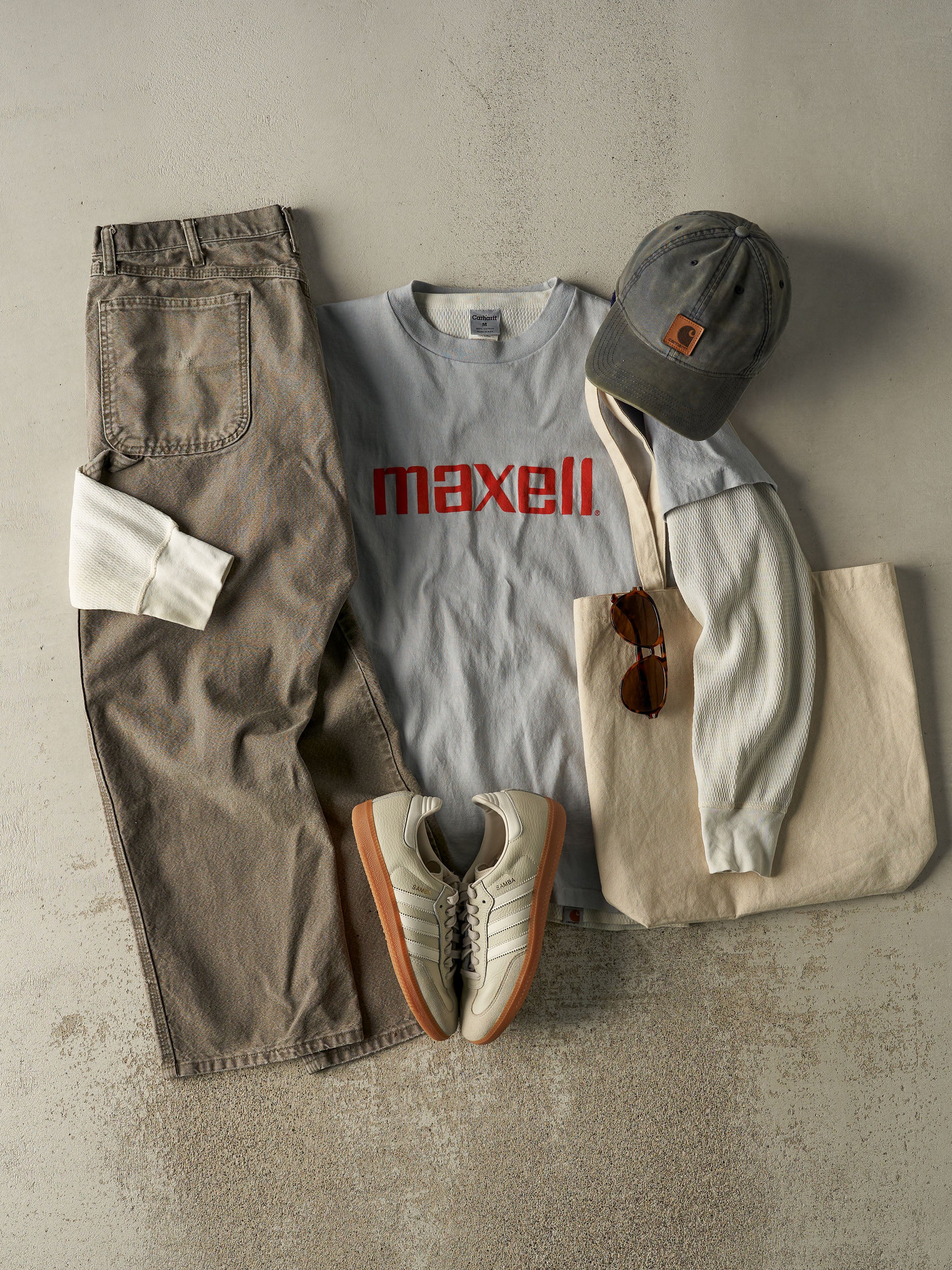 Vintage 80s Baby Blue Maxell Single Stitch Logo Tee (XS/S)
