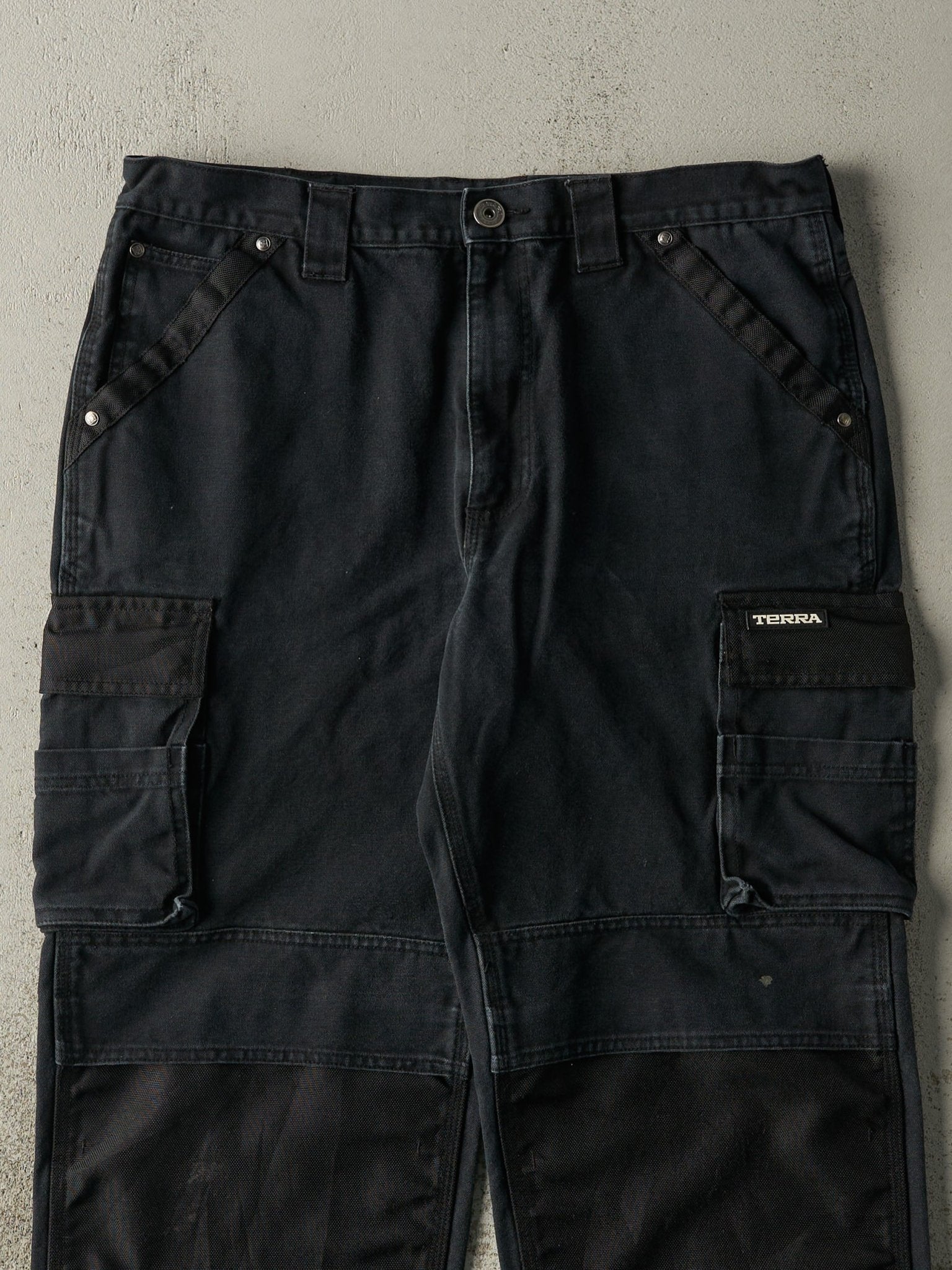 Vintage Y2K Black Terra Double Knee Cargo Work Pants (36x31)