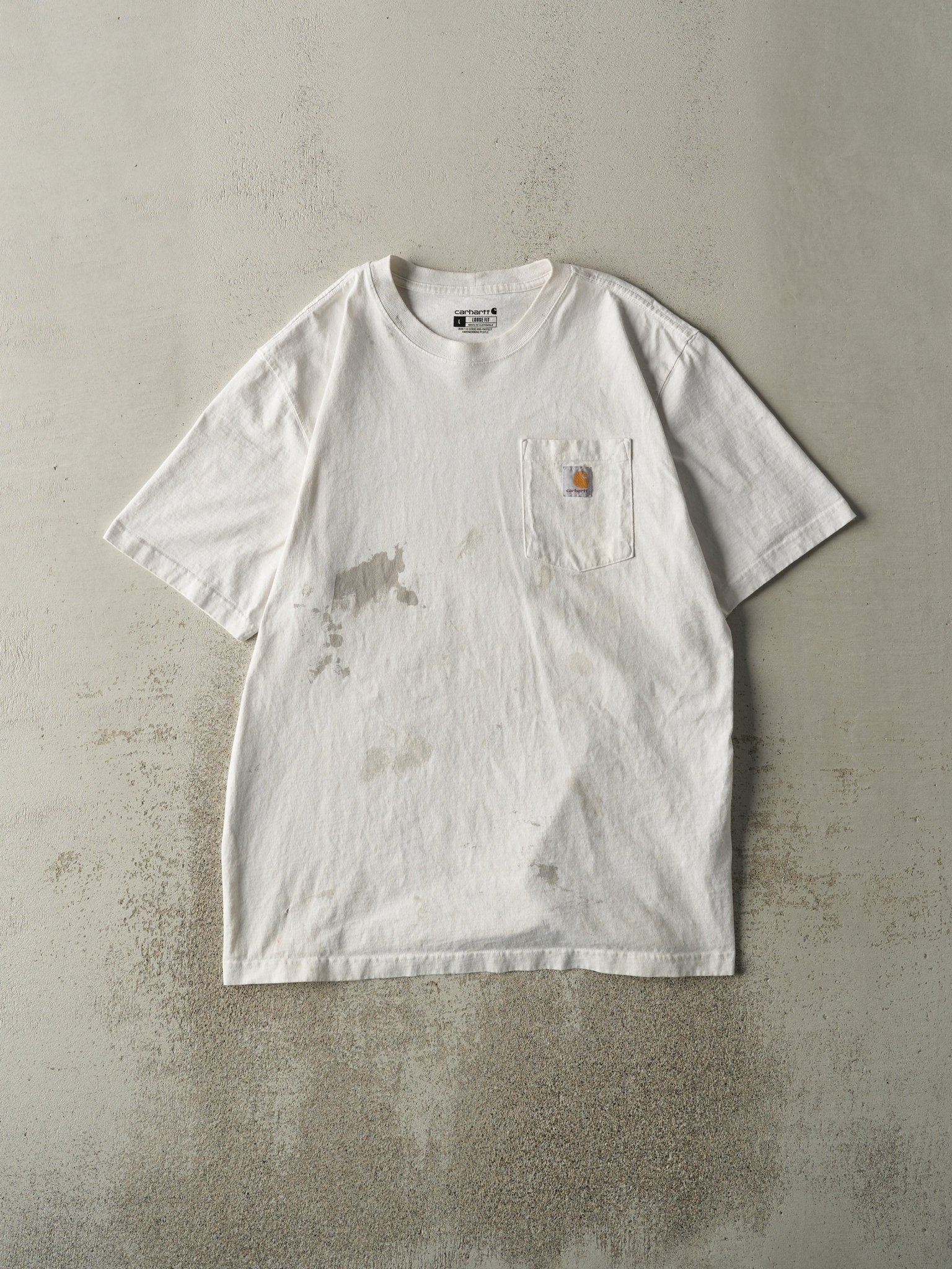 Vintage Y2K White Carhartt Pocket Tee (XL)