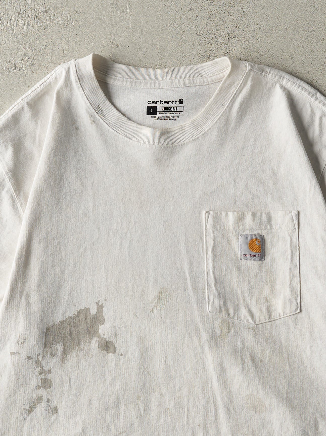 Vintage Y2K White Carhartt Pocket Tee (XL)