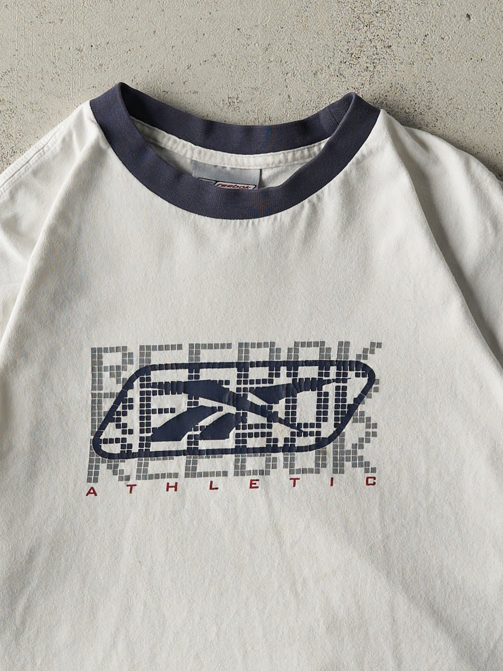 Vintage Y2K White & Navy Reebok Athletic Tee (M)