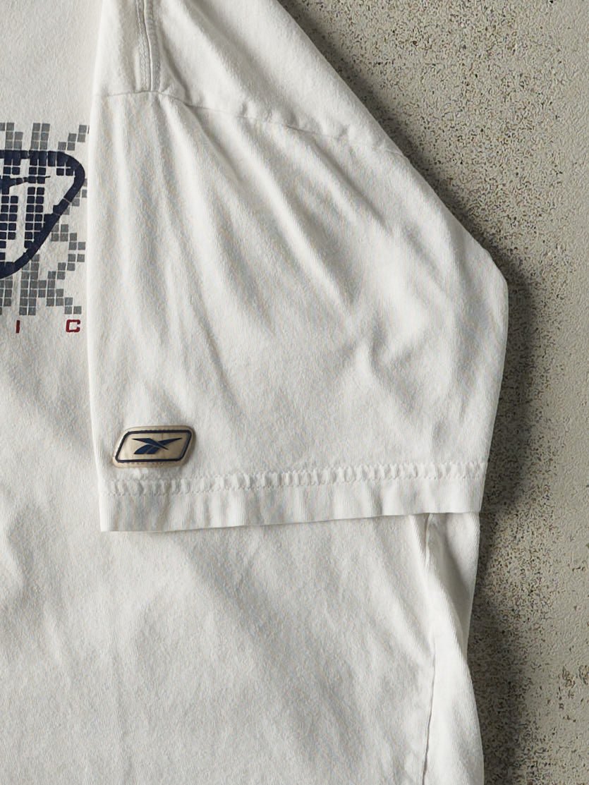 Vintage Y2K White & Navy Reebok Athletic Tee (M)