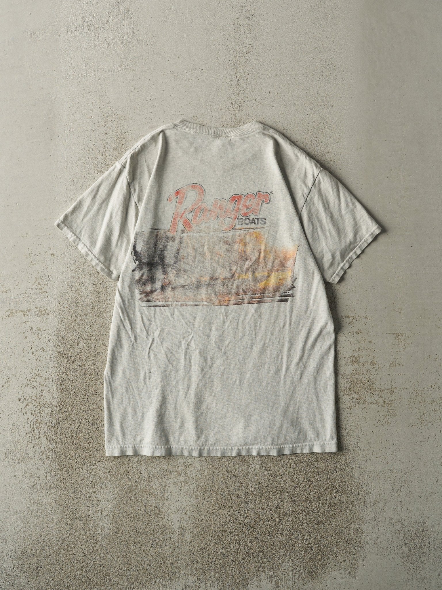 Vintage Y2K Heather Grey Ranger Boats Tee (S/M)