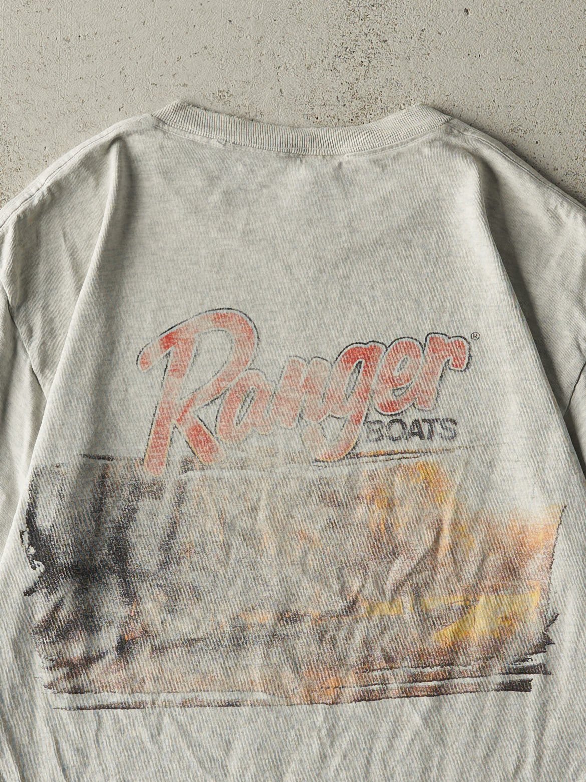 Vintage Y2K Heather Grey Ranger Boats Tee (S/M)
