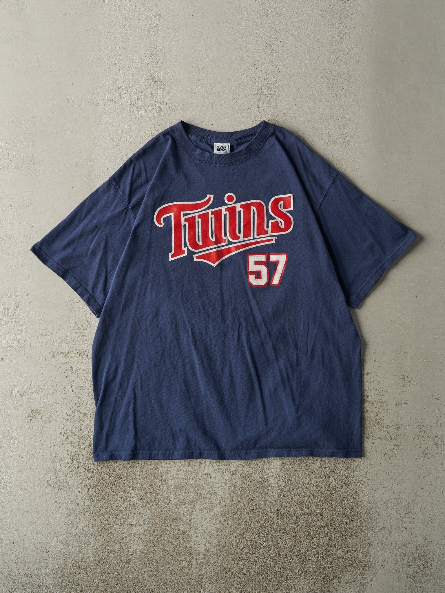 Vintage 05' Navy Blue Minnesota Twins #57 Johan Santana Player Tee (XL/XXL)