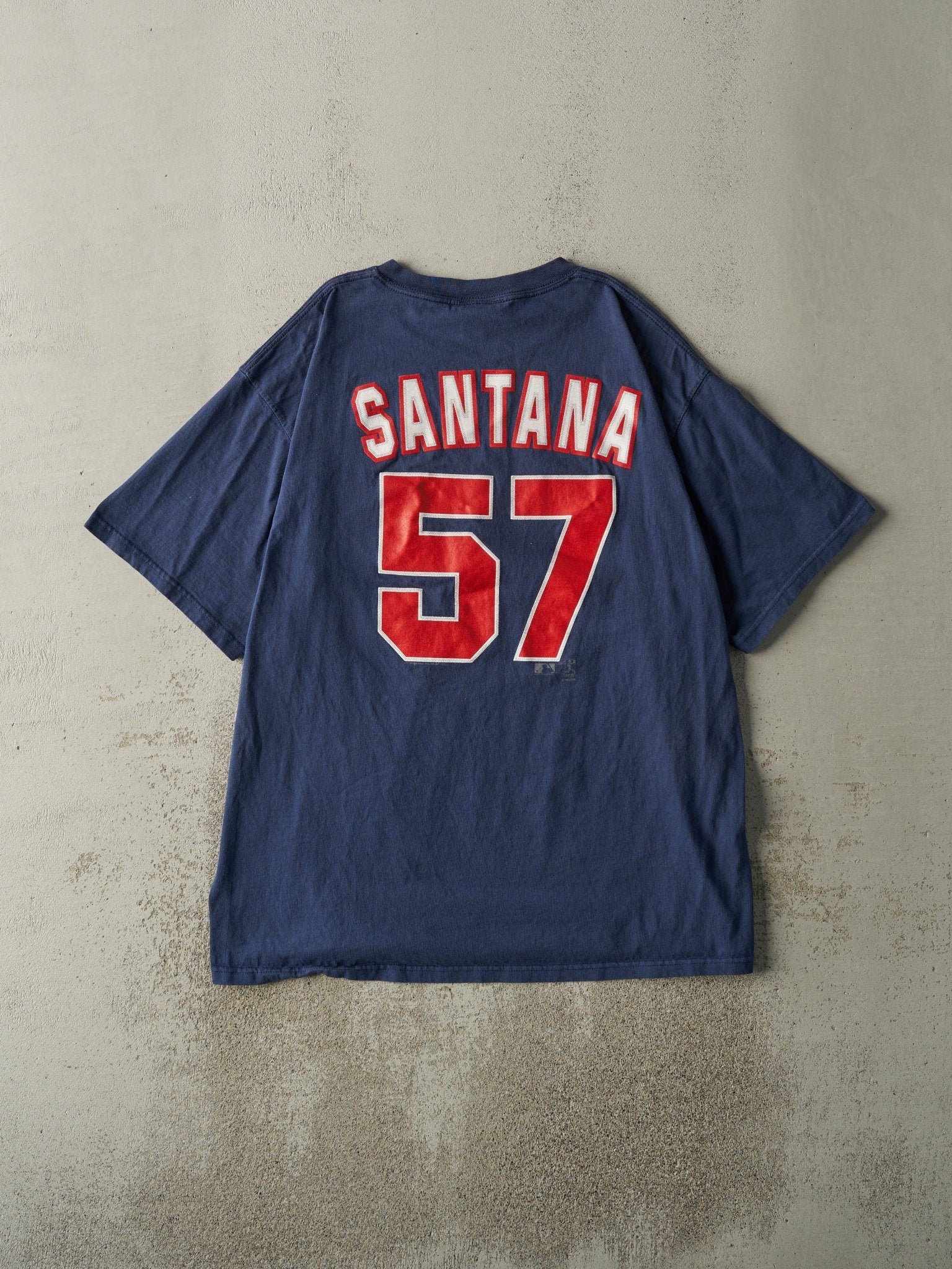 Vintage 05' Navy Blue Minnesota Twins #57 Johan Santana Player Tee (XL/XXL)