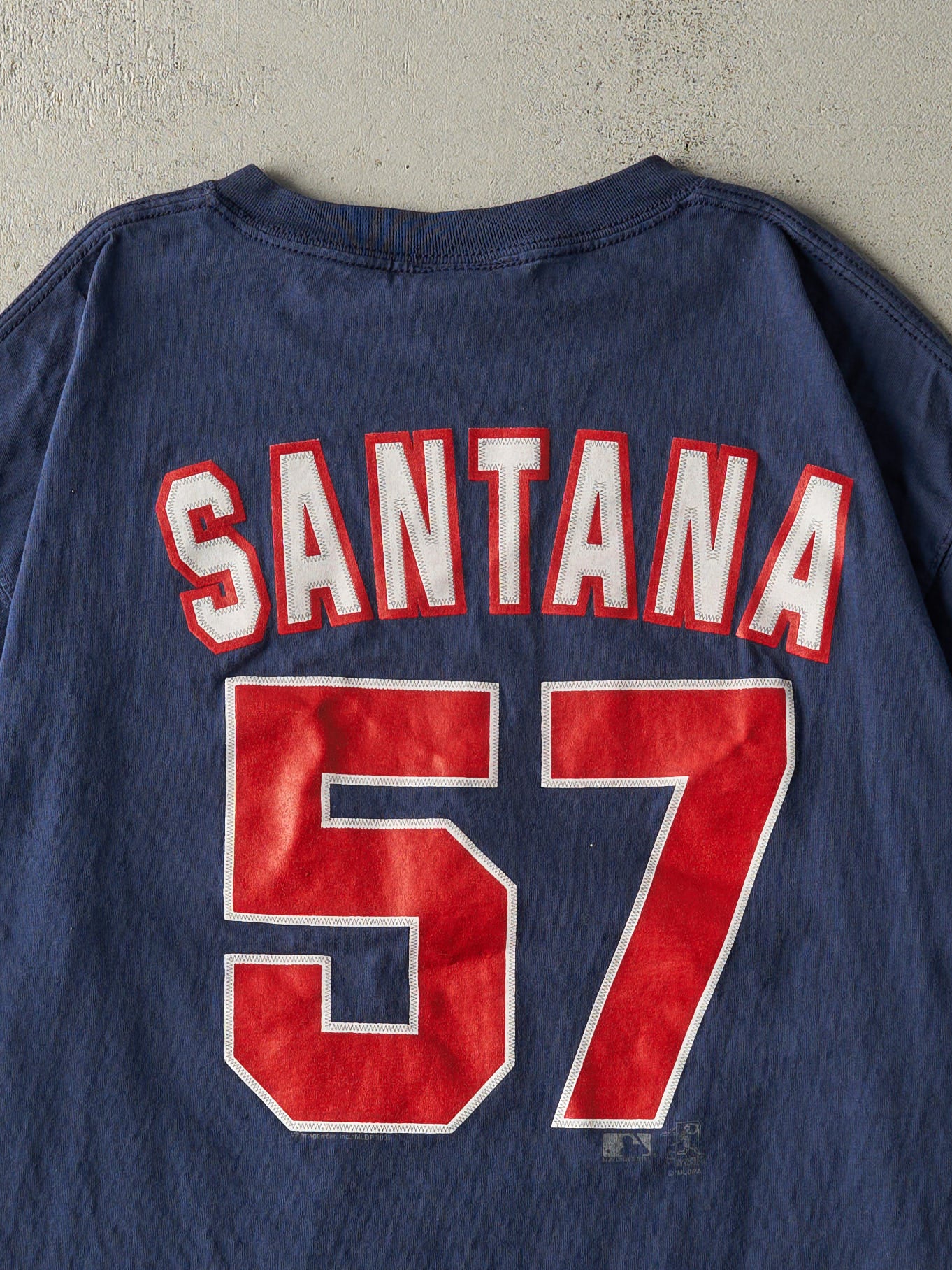Vintage 05' Navy Blue Minnesota Twins #57 Johan Santana Player Tee (XL/XXL)