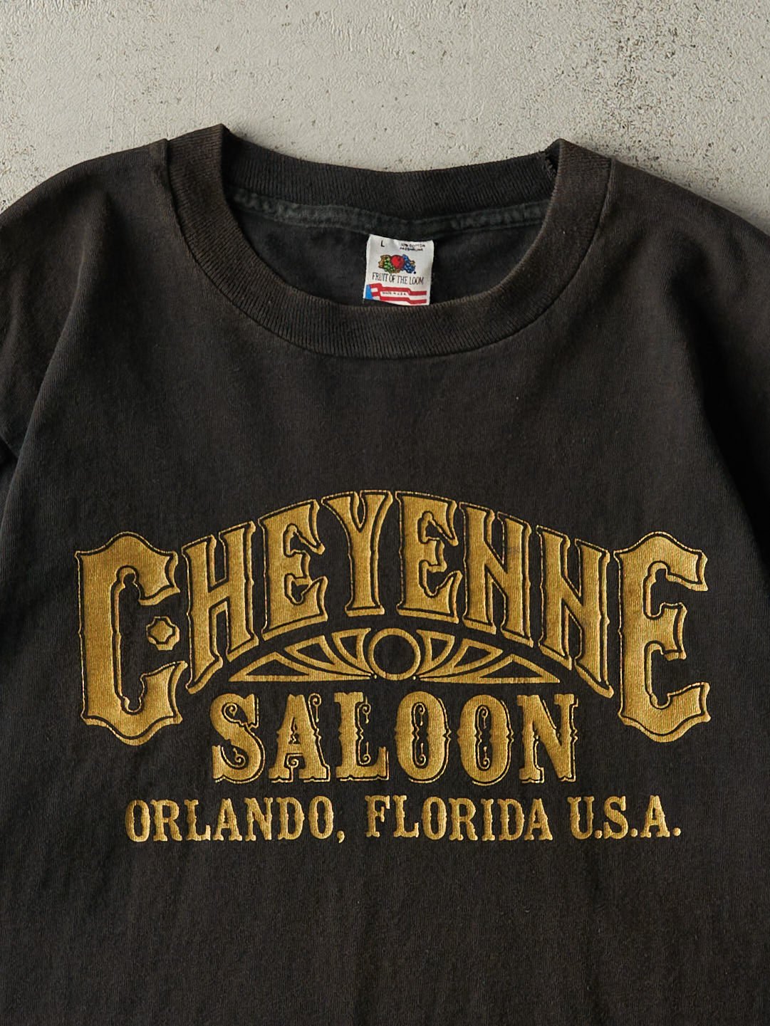 Vintage 90s Black Cheyenne Saloon Single Stitch Tee (M)