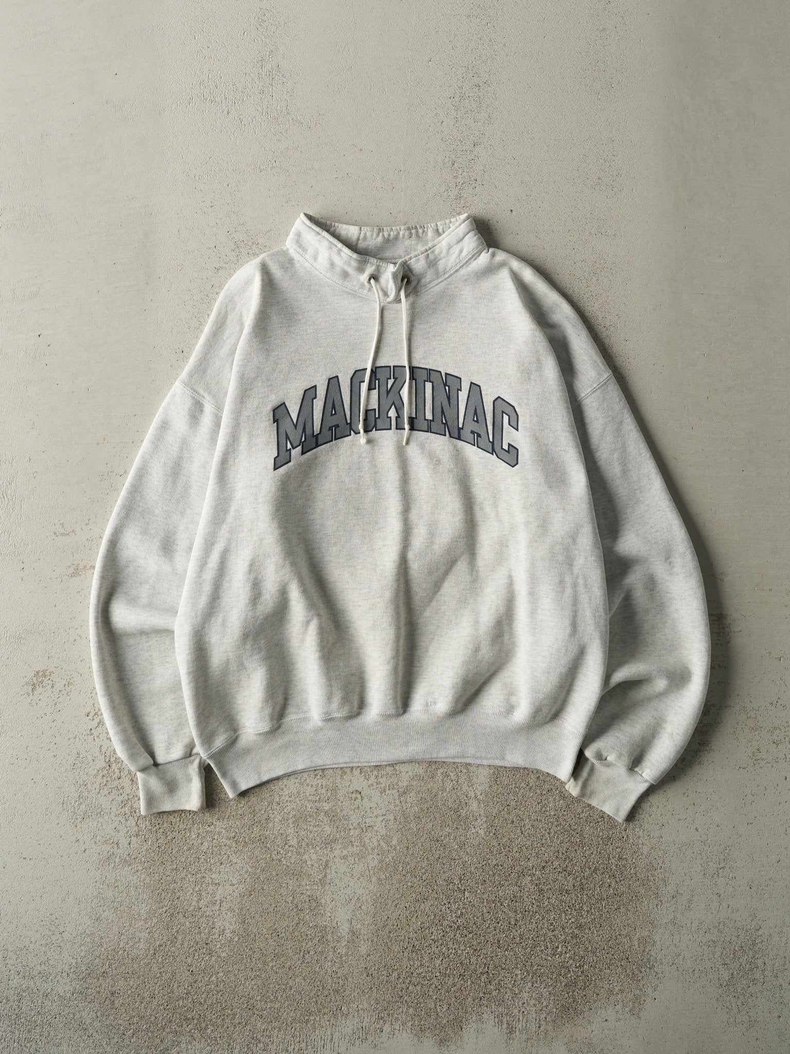 Vintage 90s Heather Grey Mackinac Collared Pullover Sweatshirt (L)