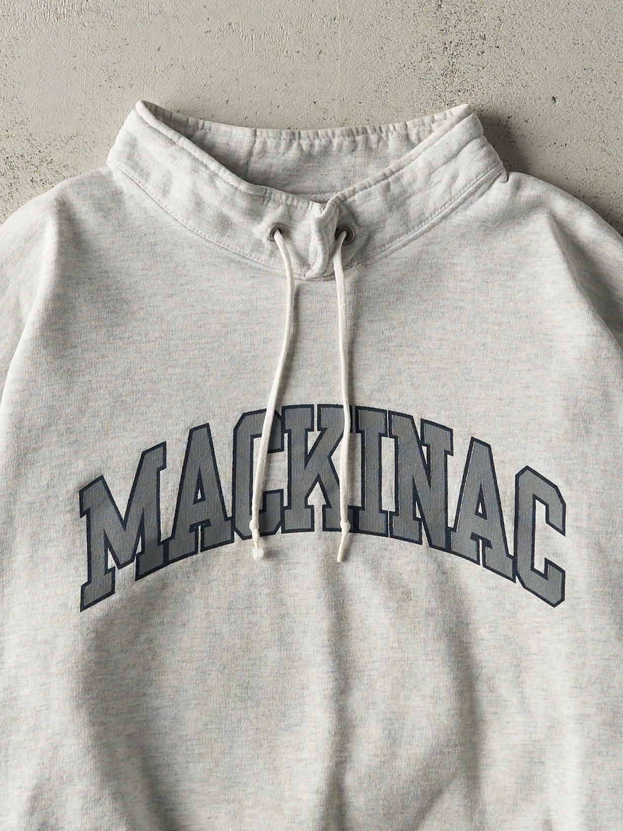 Vintage 90s Heather Grey Mackinac Collared Pullover Sweatshirt (L)