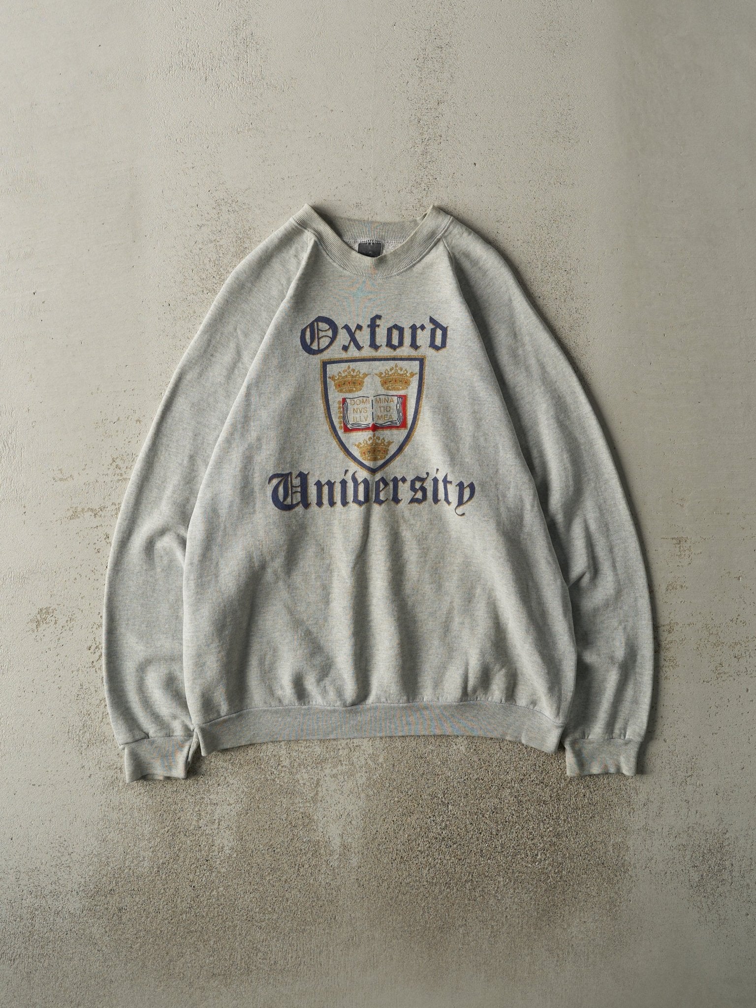 Vintage 90s Heather Grey Oxford University Crewneck (L)