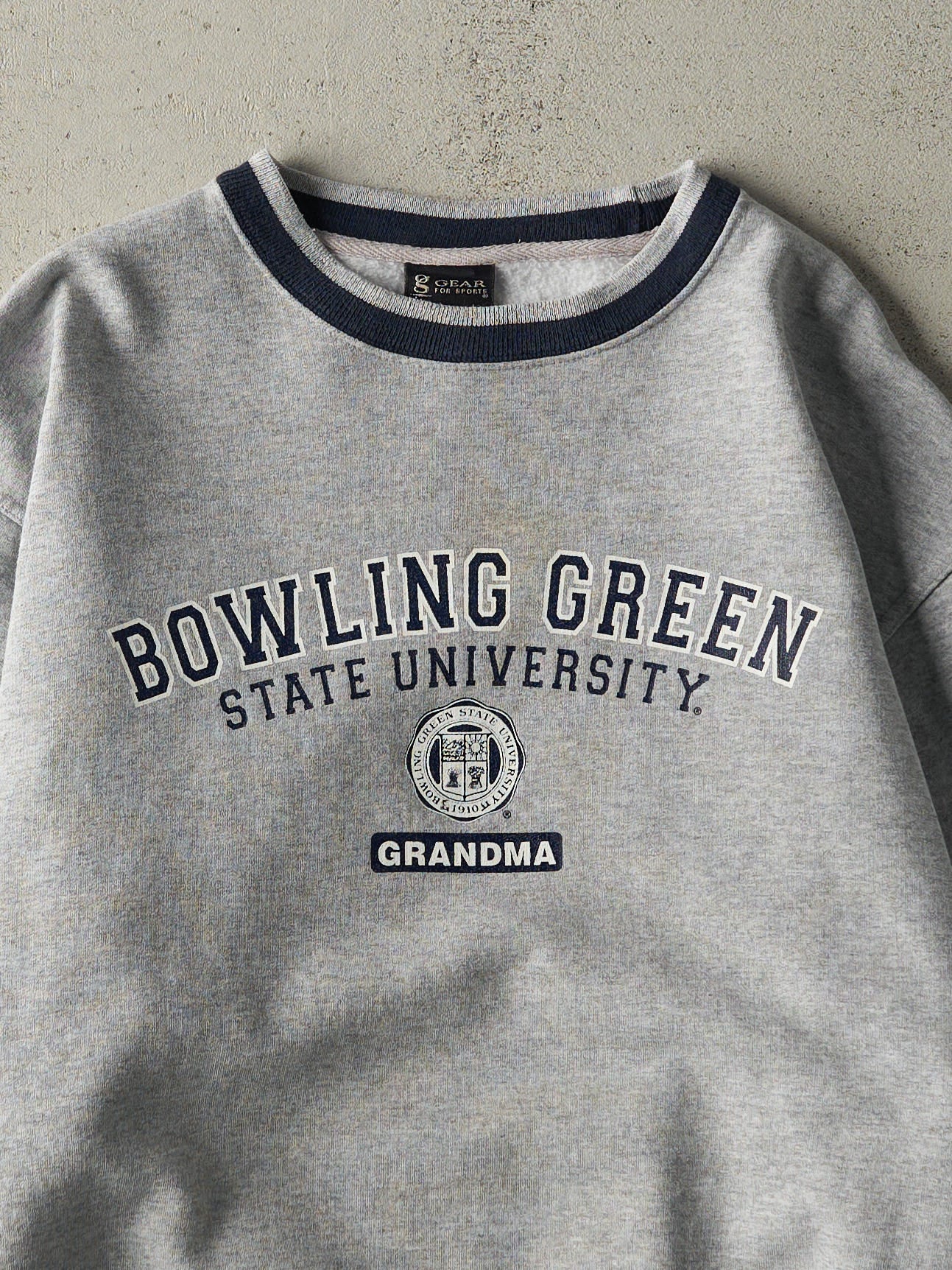 Vintage Y2K Grey Bowling Green State University Crewneck (M)