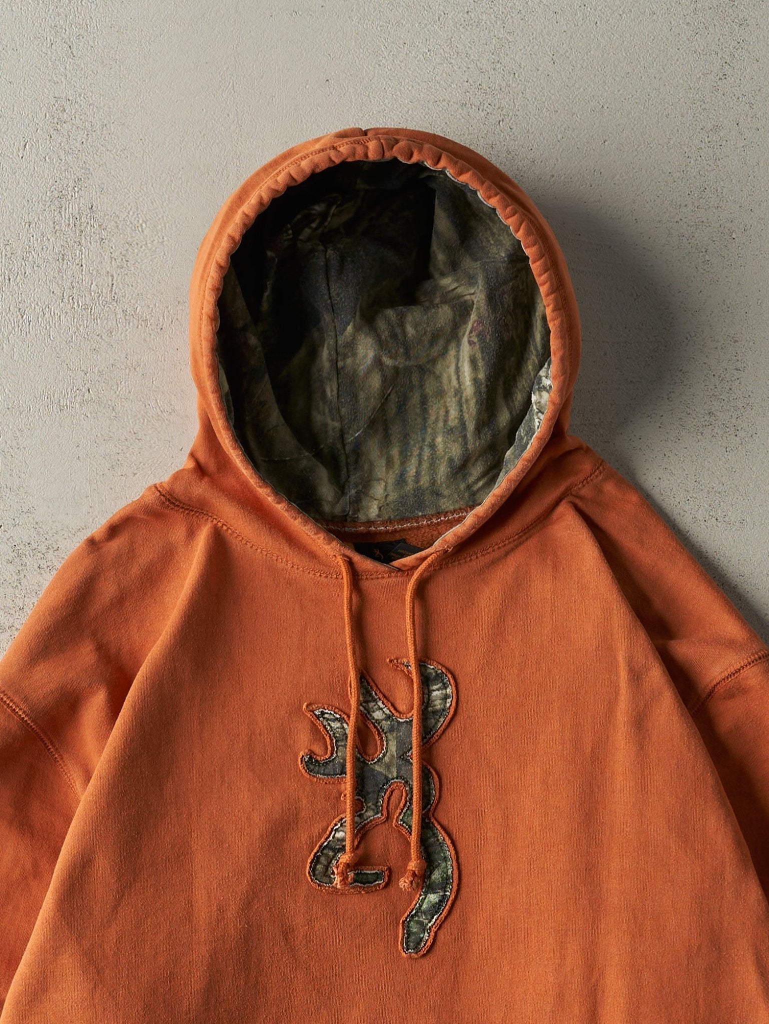 Vintage Y2K Orange Browning Embroidered Hoodie (L)