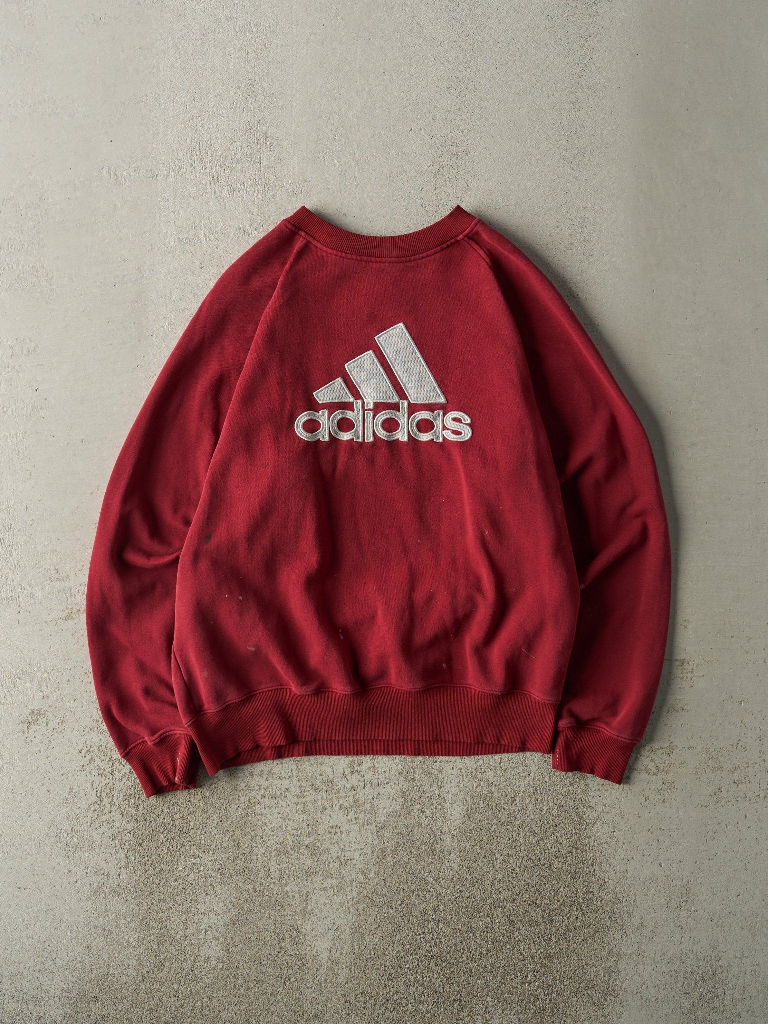 Vintage Y2K Burgudy Adidas Embroidered Crewneck (L)