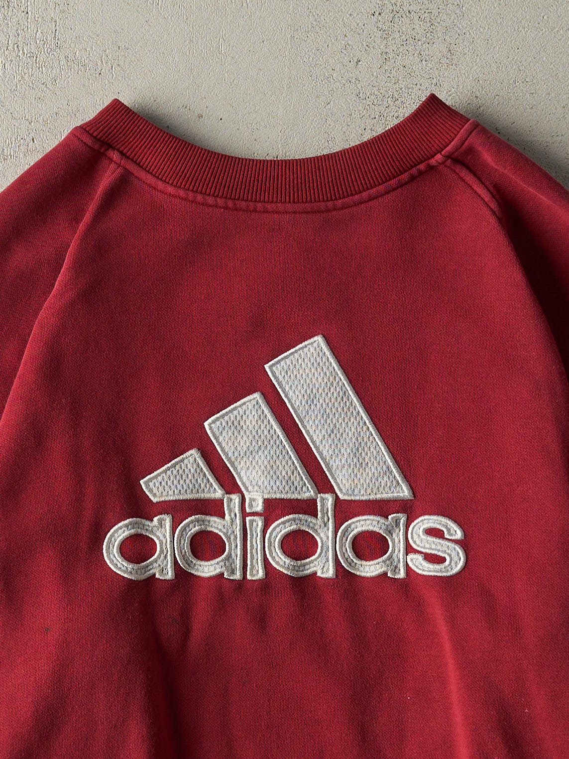 Vintage Y2K Burgudy Adidas Embroidered Crewneck (L)