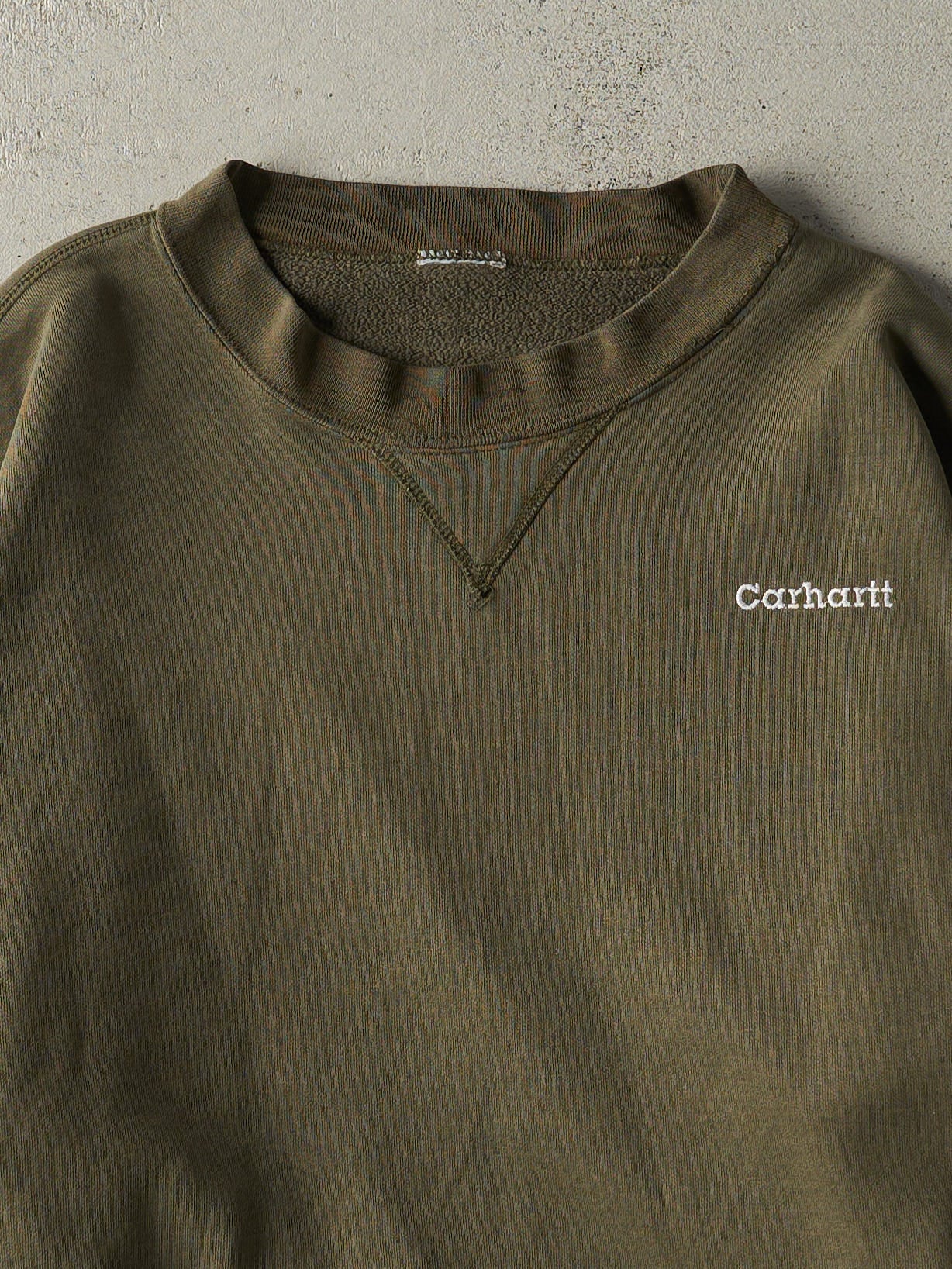 Vintage Y2K Green Embroidered Carhartt Crewneck (XXL)