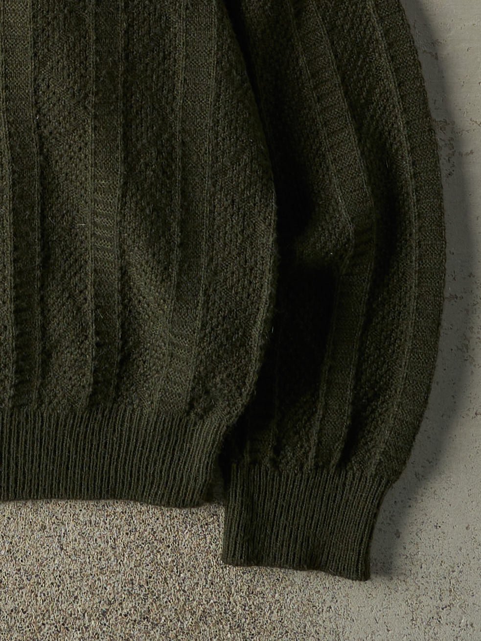 Vintage 90s Green Patterned Knit Pullover (L)