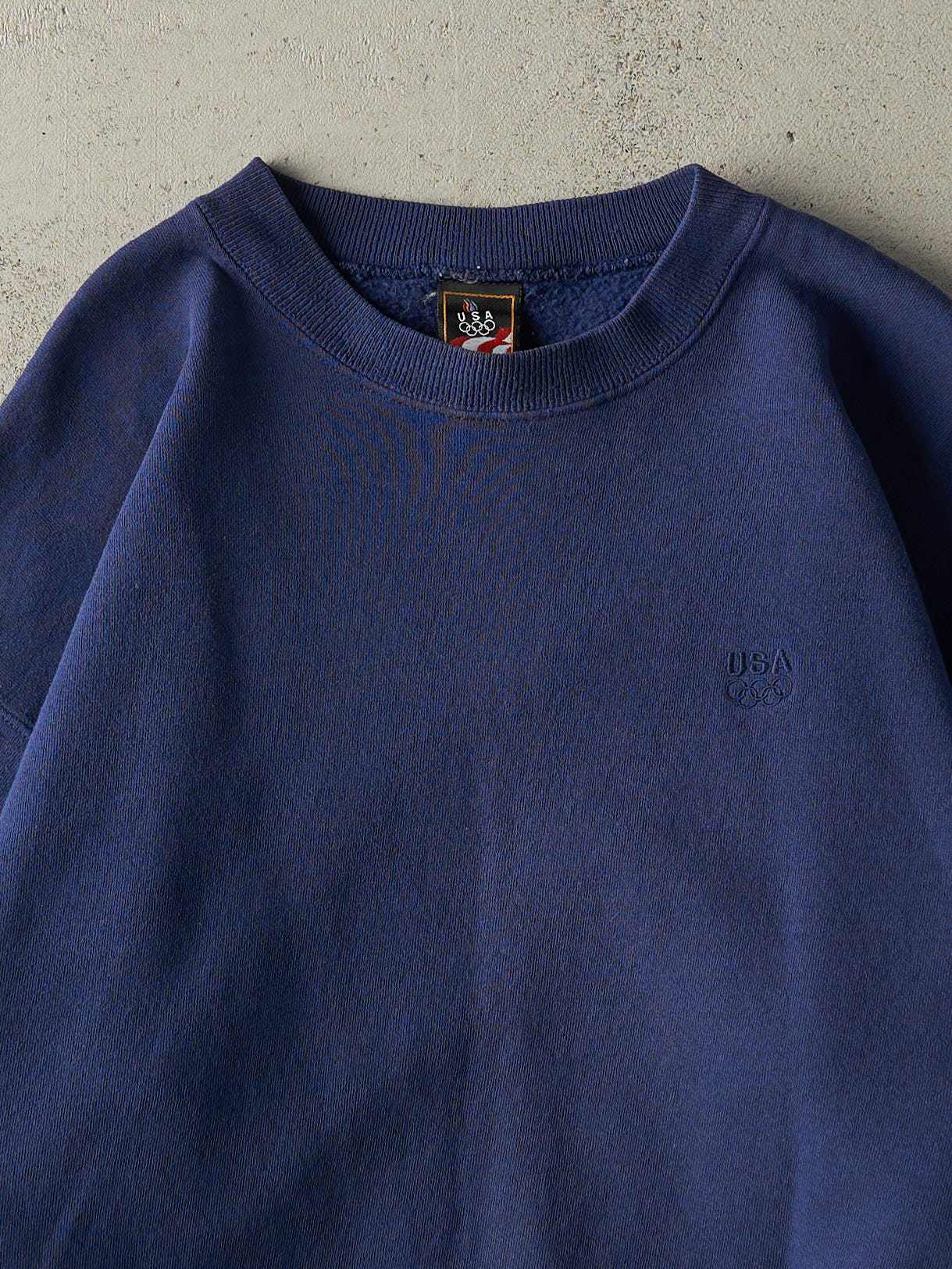 Vintage 90s Navy Blue Embroidered Olympics Crewneck (L)