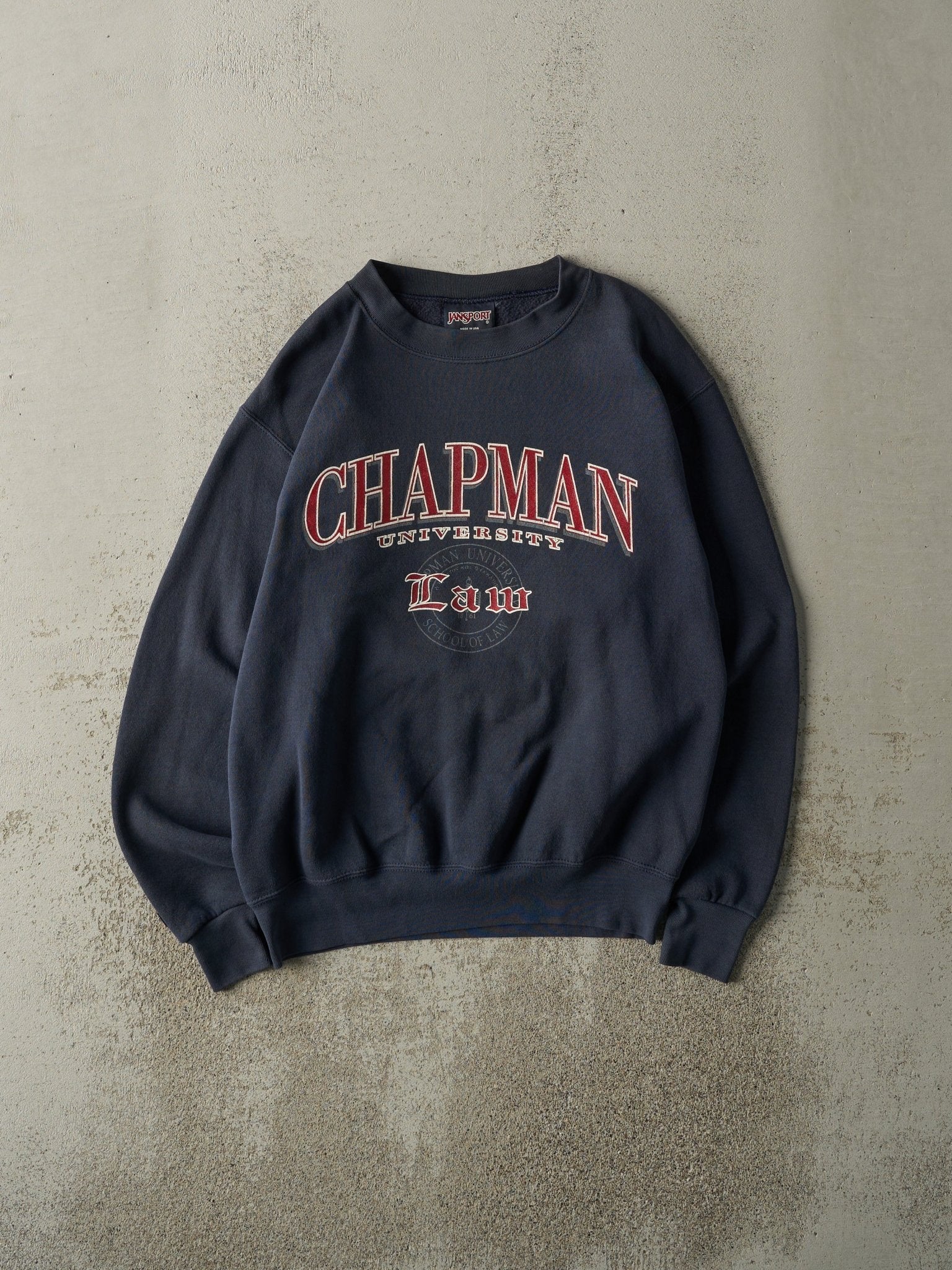 Vintage 90s Navy Blue Chapman University Law Crewneck (S/M)