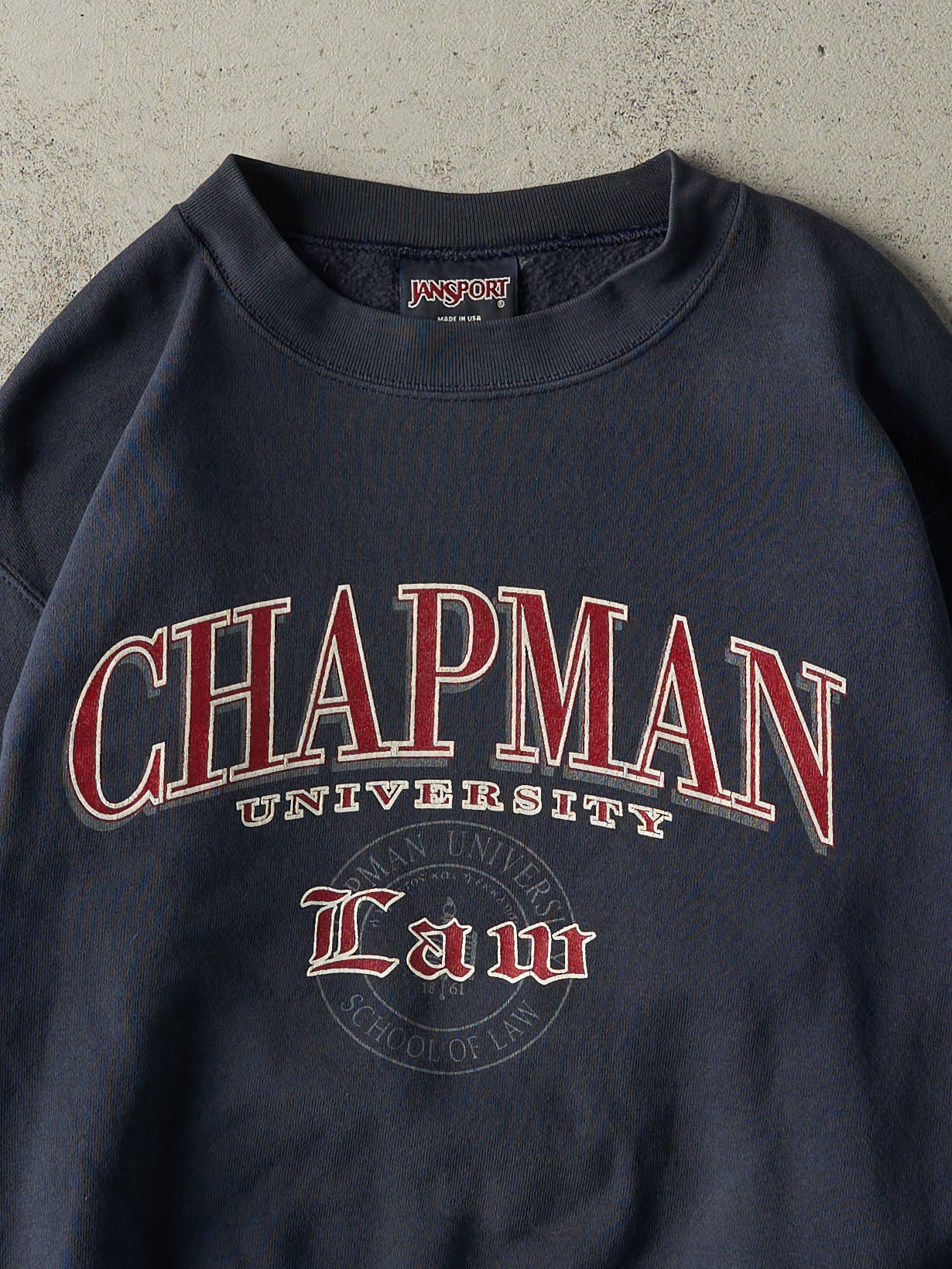 Vintage 90s Navy Blue Chapman University Law Crewneck (S/M)