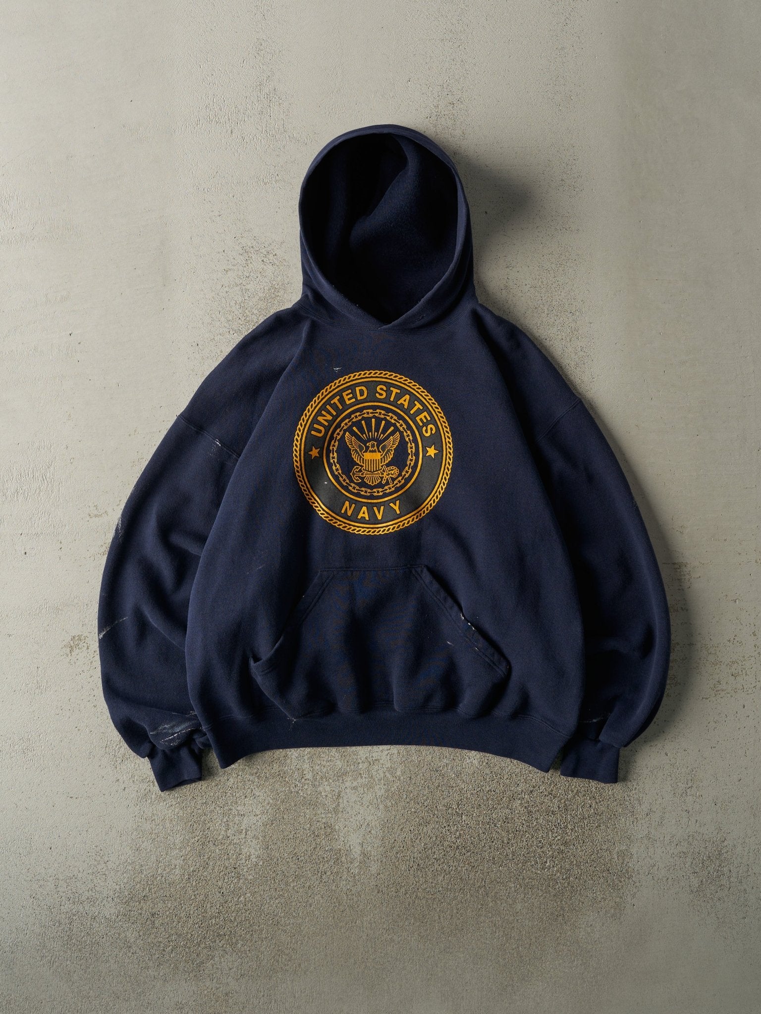 Vintage 90s Navy Blue United States Navy Hoodie (L)