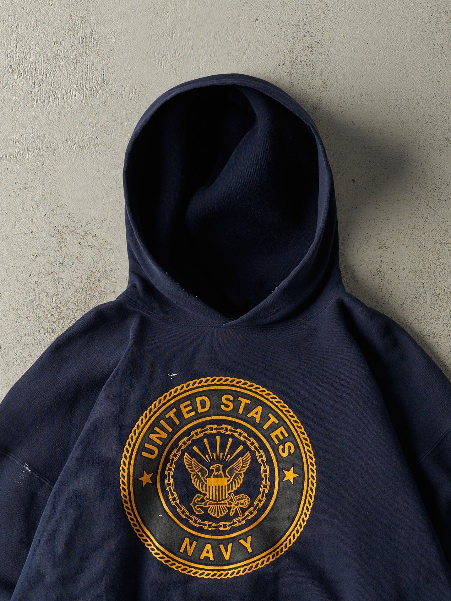 Vintage 90s Navy Blue United States Navy Hoodie (L)