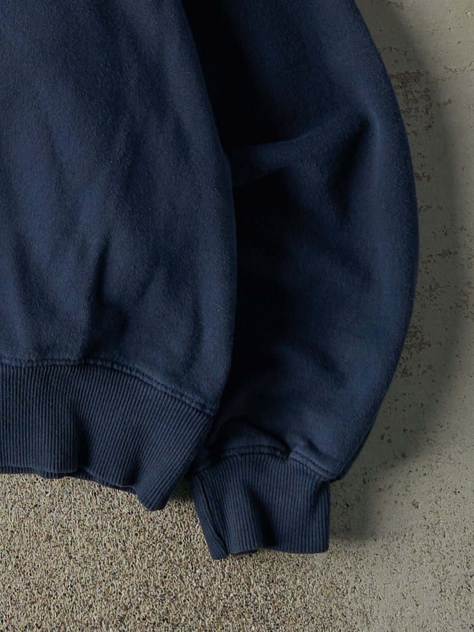 Vintage Y2K Navy Blue Embroidered Champion Boxy Crewneck (L/XL)